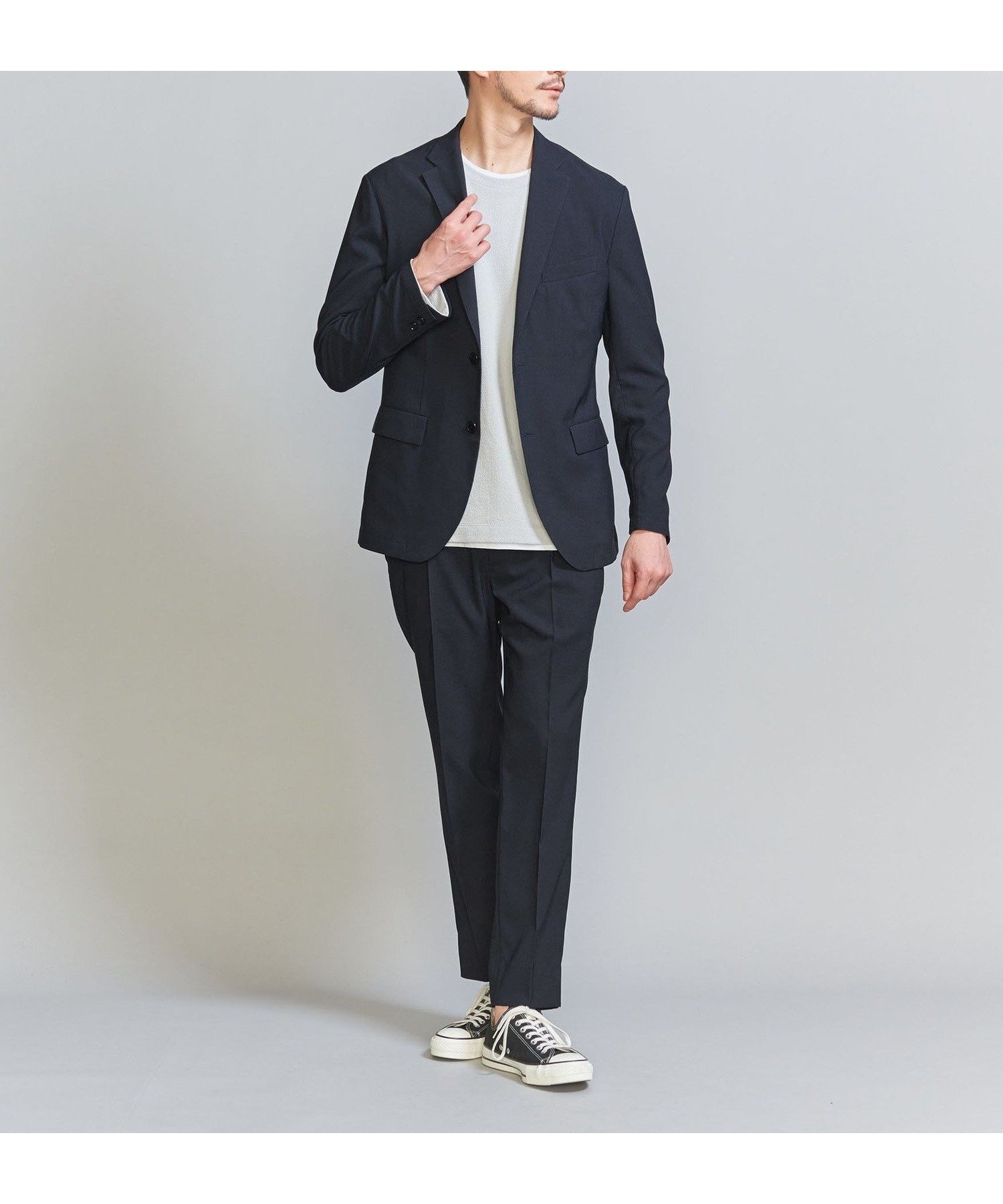 【ユナイテッドアローズ/UNITED ARROWS / MEN】の【WARDROBE SMART】 Reflax ポプリン ジャケット イージーパンツ インテリア・キッズ・メンズ・レディースファッション・服の通販 founy(ファニー) 　ファッション　Fashion　メンズファッション　Fashion for Men　ボトムス　Bottoms　インナー　Innerwear　ウォッシャブル　Machine Washable　コイン　Coin, Coin Design　サマー　Summer, Summer Style　シェイプ　Shape, Slim Fit　ショルダー　Shoulder, Shoulder Strap　ジャケット　Jacket, Outerwear　ストレッチ　Stretch, Stretchy Fabric　スマート　Smart, Elegant　セットアップ　Set-Up, Coordinated Outfit　バランス　Balance, Style Balance　ファブリック　Fabric, Textile　フィット　Fit, Slim Fit　フラップ　Flap, Flap Pocket　プリーツ　Pleats, Pleated　ポケット　Pocket, Pocket Detail　ミドル　Middle Length, Mid Height　アウトレット　Outlet / Clearance　おすすめ　Recommended / Our Picks　エレガント 上品　Elegant　入学式　Entrance Ceremony　卒業式　Graduation Ceremony　NAVY|ID: prp329100004855820 ipo3291000000035915506