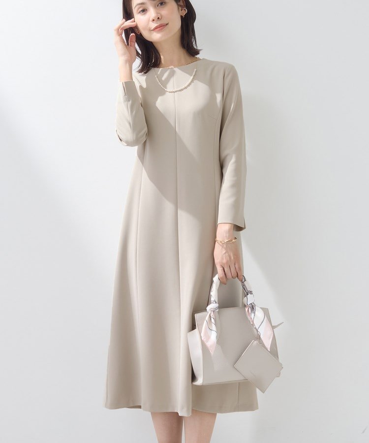 【インディヴィ/INDIVI】の【上品光沢/セレモニー/SETUP可能】スタイルUPワンピース インテリア・キッズ・メンズ・レディースファッション・服の通販 founy(ファニー) 　ファッション　Fashion　レディースファッション　Fashion for Women　ワンピース　Dresses　おすすめ　Recommended / Our Picks　ジャケット　Jacket, Outerwear　ストレッチ　Stretch, Stretchy Fabric　スマート　Smart, Elegant　セットアップ　Set-Up, Coordinated Outfit　セレモニー　Ceremony　ポケット　Pocket, Pocket Detail　エレガント 上品　Elegant　ビジネス 仕事 通勤　Business / Work / Commuting　ベージュ|ID: prp329100004855920 ipo3291000000036284493