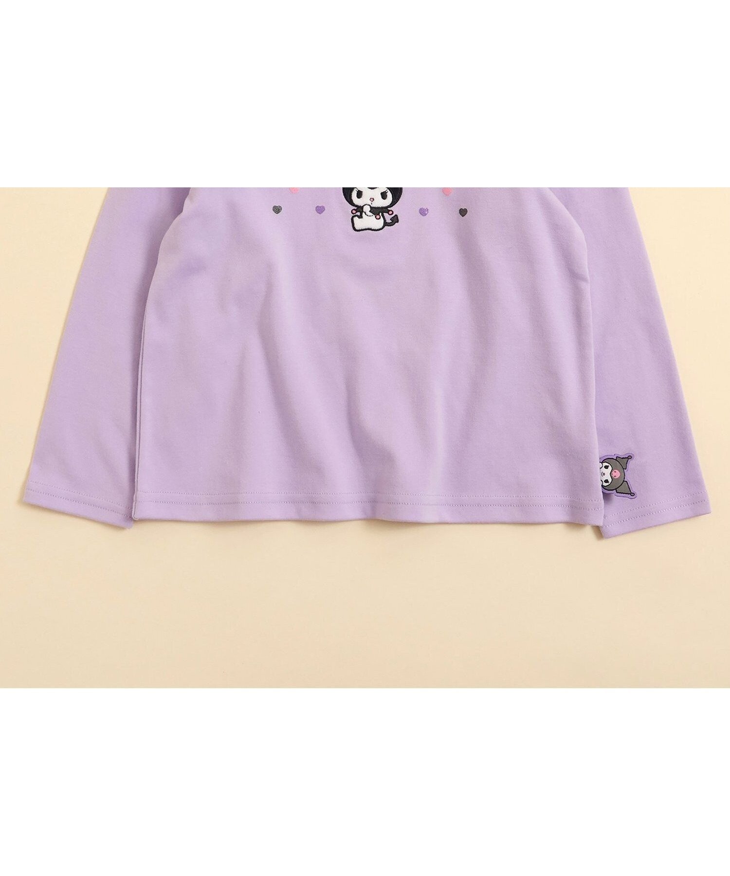 【エフオー オンラインストア/F.O.Online Store / KIDS】のサンリオキャラクターズフリルTシャツ インテリア・キッズ・メンズ・レディースファッション・服の通販 founy(ファニー) 　ファッション　Fashion　キッズファッション　Fashion for Kids　キャラクター　Character, Licensed Characters　コレクション　Collection, Seasonal Line　フリル　Frill, Ruffle　プリント　Print, Printed Pattern　ベロア　Velour, Soft Velvet　ラベンダー|ID: prp329100004855922 ipo3291000000035993481