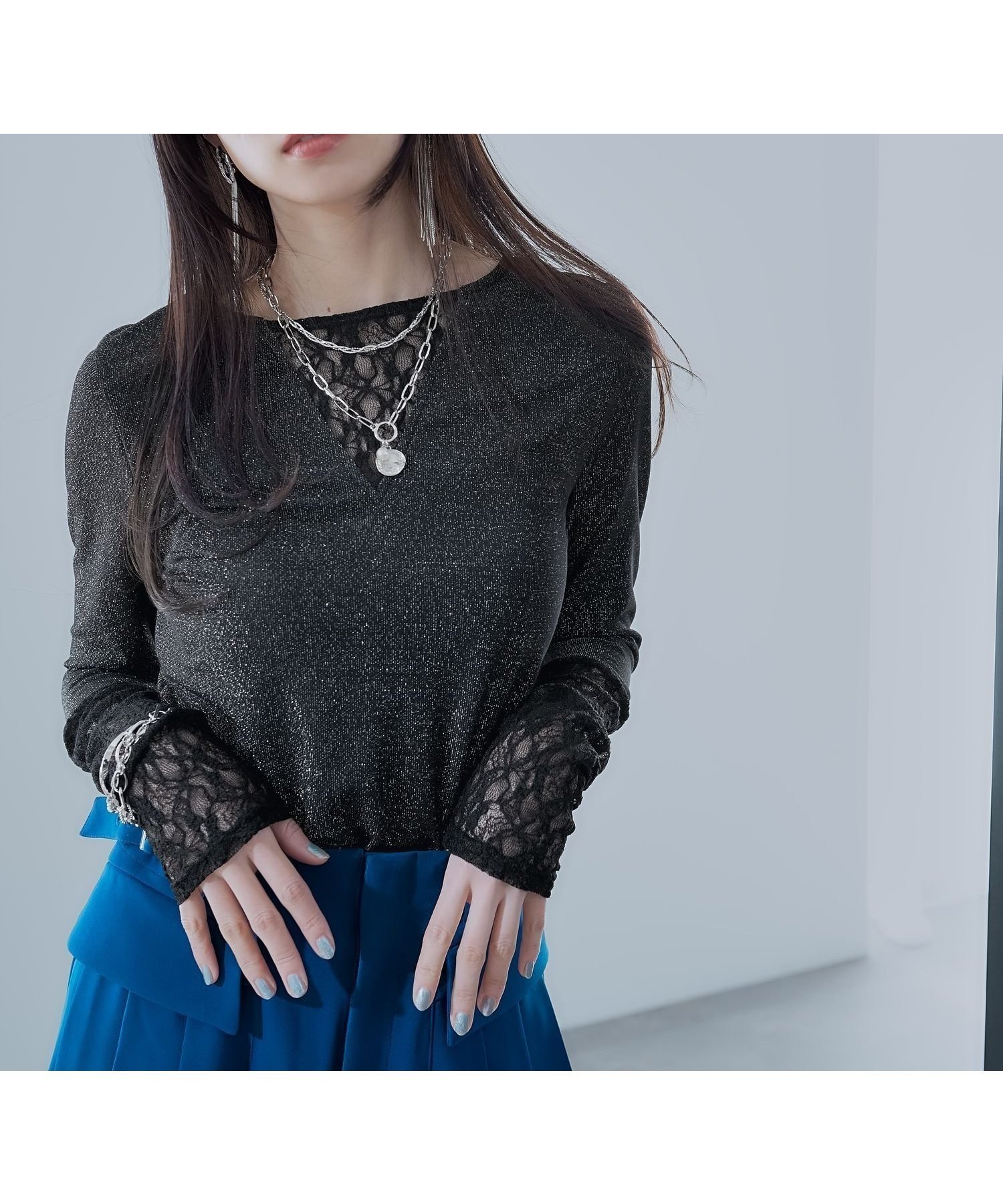 【ハレ/HARE】の2WAYラメシアーレースキリカエカットソー 人気、トレンドファッション・服の通販 founy(ファニー) ファッション Fashion レディースファッション Fashion for Women トップス・カットソー Cut & Sew Tops カットソー・ベーシックTシャツ Cut-and-Sewn Tops / Stretch Tees & Basics おすすめ Recommended / Our Picks インナー Innerwear ウェーブ Wavy Pattern ジャケット Jacket, Outerwear ストレート Straight, Straight Cut デニム Denim, Jeans Material フェミニン Feminine, Girly フレア Flare, Flared ブルゾン Blouson, Bomber Jacket ベスト Vest, Waistcoat リネン Linen, Linen Fabric リラックス Relax, Relaxed Fit レース Lace, Lace Fabric ワイド Wide, Wide Fit エレガント 上品 Elegant other-1|ID: prp329100004855990 ipo3291000000036324370