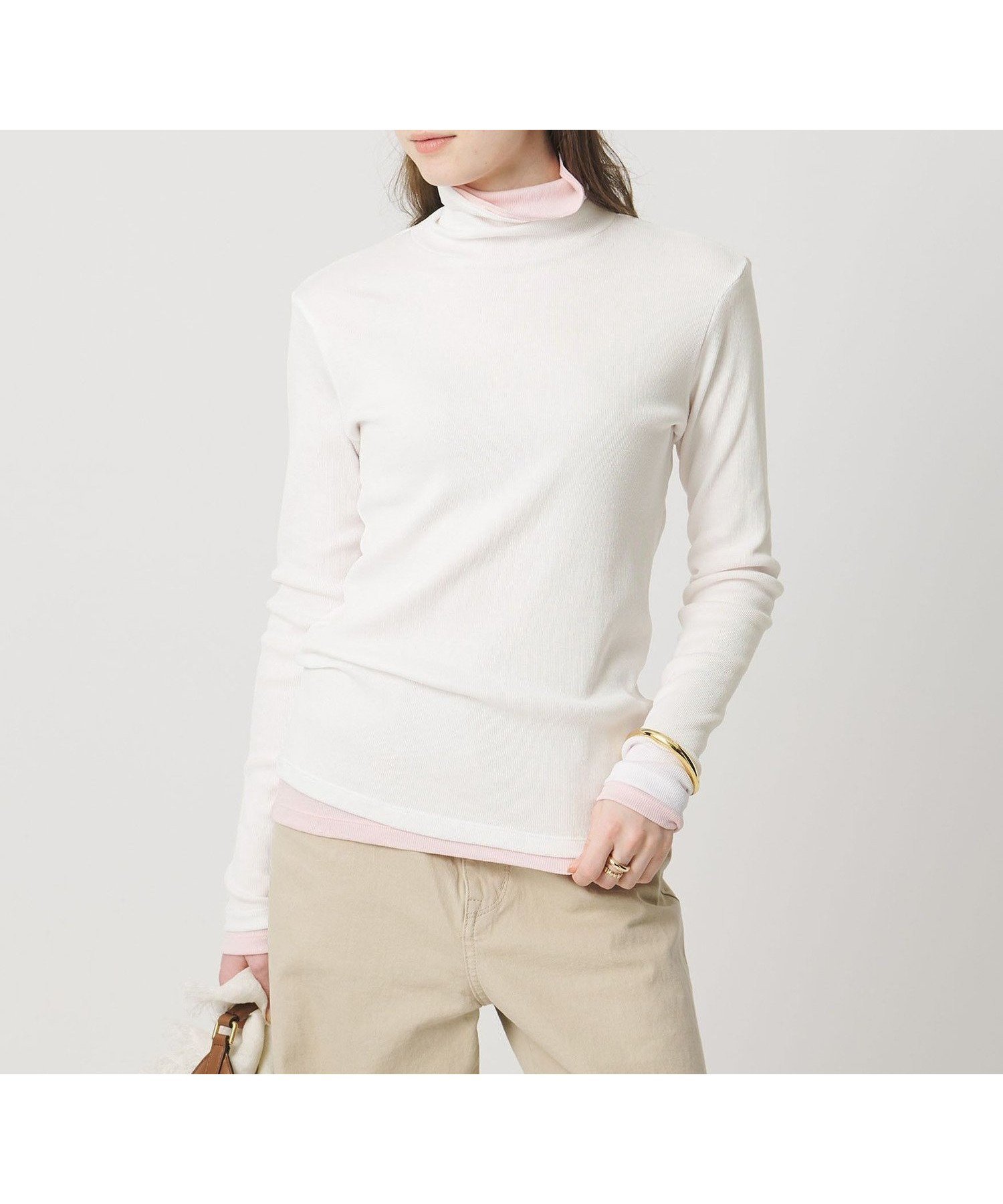 【ユナイテッドアローズ/UNITED ARROWS】のコットン テレコ タートル カットソー インテリア・キッズ・メンズ・レディースファッション・服の通販 founy(ファニー) 　ファッション　Fashion　レディースファッション　Fashion for Women　トップス・カットソー　Cut & Sew Tops　カットソー・ベーシックTシャツ　Cut-and-Sewn Tops / Stretch Tees & Basics　おすすめ　Recommended / Our Picks　インナー　Innerwear　カットソー　Cut and Sewn Top　ジャケット　Jacket, Outerwear　スウェット / スエット　Sweatshirt, Sweatwear　タートル　Turtleneck, Turtle Collar　テレコ　Ribbed, Rib Stitch　ベスト　Vest, Waistcoat　WHITE|ID: prp329100004856076 ipo3291000000036120782