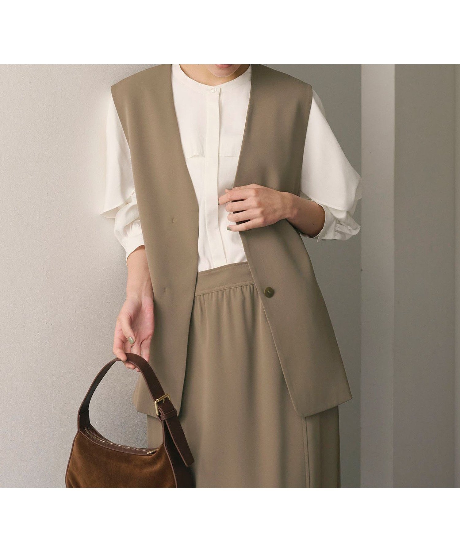 【ビューティ&ユース ユナイテッドアローズ/BEAUTY&YOUTH / UNITED ARROWS】の【WEB限定 Wardrobe DAILY MINIMAL】ダブルクロス リボンベルトジレ ウォッシャブル インテリア・キッズ・メンズ・レディースファッション・服の通販 founy(ファニー) 　ファッション　Fashion　レディースファッション　Fashion for Women　アウター　Coat / Outerwear Collection　トップス・カットソー　Cut & Sew Tops　ベスト&ジレ / 重ね着スタイル　Vests & Gilets　ベルト&ウエストマーク　Belts & Waist Accessories　ウォッシャブル　Machine Washable　オケージョン　Occasion Wear　シンプル　Simple, Minimal　ジャケット　Jacket, Outerwear　とろみ　Fluid, Flowy Fabric　ダブル　Double, Double-Breasted　フロント　Front, Front Design　ラップ　Wrap, Wrap Design　リボン　Ribbon, Bow　ワイド　Wide, Wide Fit　おすすめ　Recommended / Our Picks　エレガント 上品　Elegant　セレモニー　Ceremony　ビジネス 仕事 通勤　Business / Work / Commuting　MD.BROWN|ID: prp329100004856180 ipo3291000000036039054