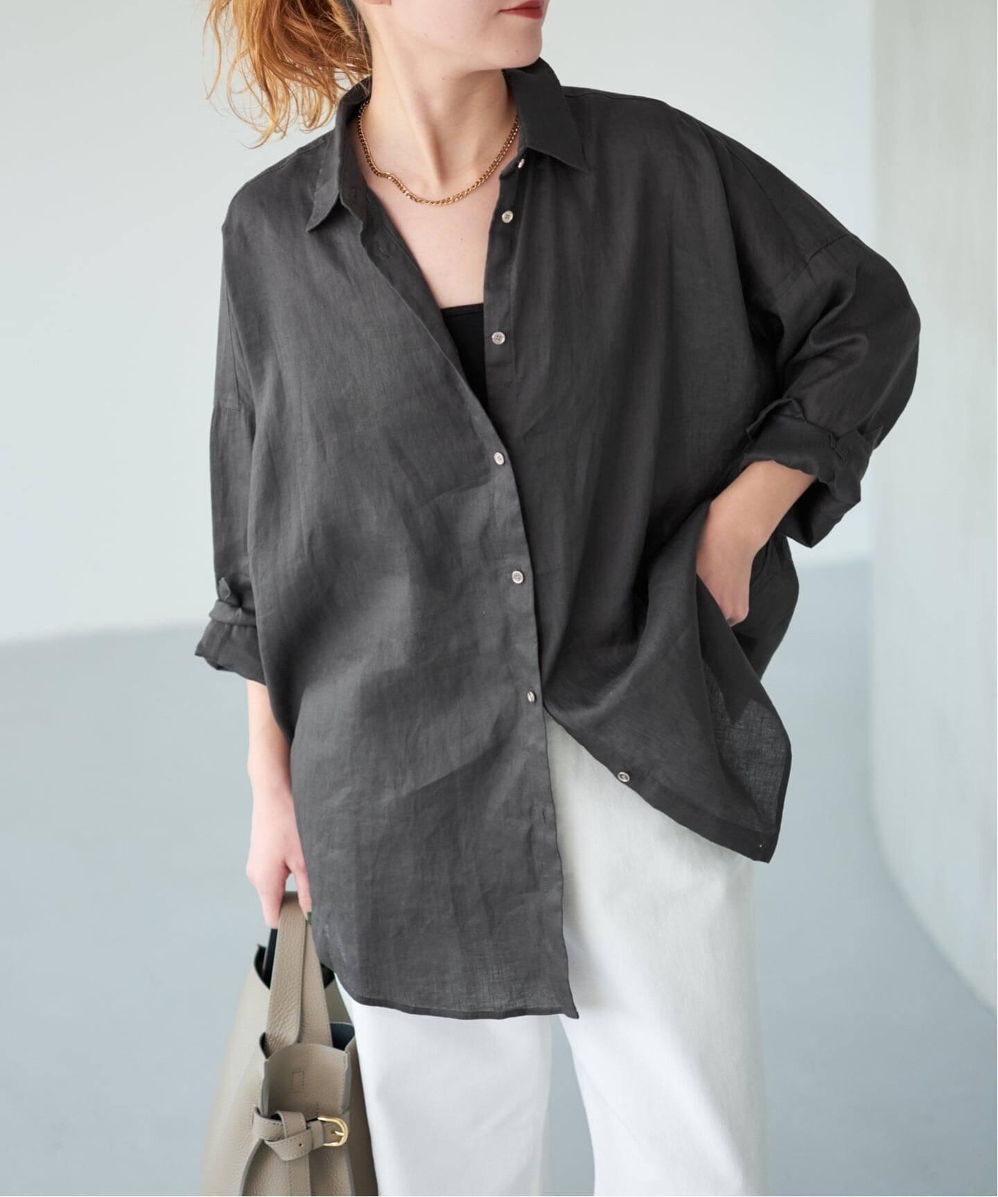 【スピック&スパン/Spick & Span】の《ゆったりサイズ》追加 80リネンカシュクール ビッグシャツ インテリア・キッズ・メンズ・レディースファッション・服の通販 founy(ファニー) ファッション Fashion レディースファッション Fashion for Women トップス・カットソー Cut & Sew Tops シャツ・ブラウス・オフィスカジュアル Elegant Blouses & Button-Ups インナー Innerwear カシュクール Wrap Design ストライプ Stripe, Striped Pattern タンク Tank Top, Sleeveless Top 定番 Standard, Basic Item ビッグ Big, Oversized リネン Linen, Linen Fabric リラックス Relax, Relaxed Fit 再入荷 Restock / Back in Stock おすすめ Recommended / Our Picks エレガント 上品 Elegant ブラック B|ID: prp329100004856213 ipo3291000000036257817