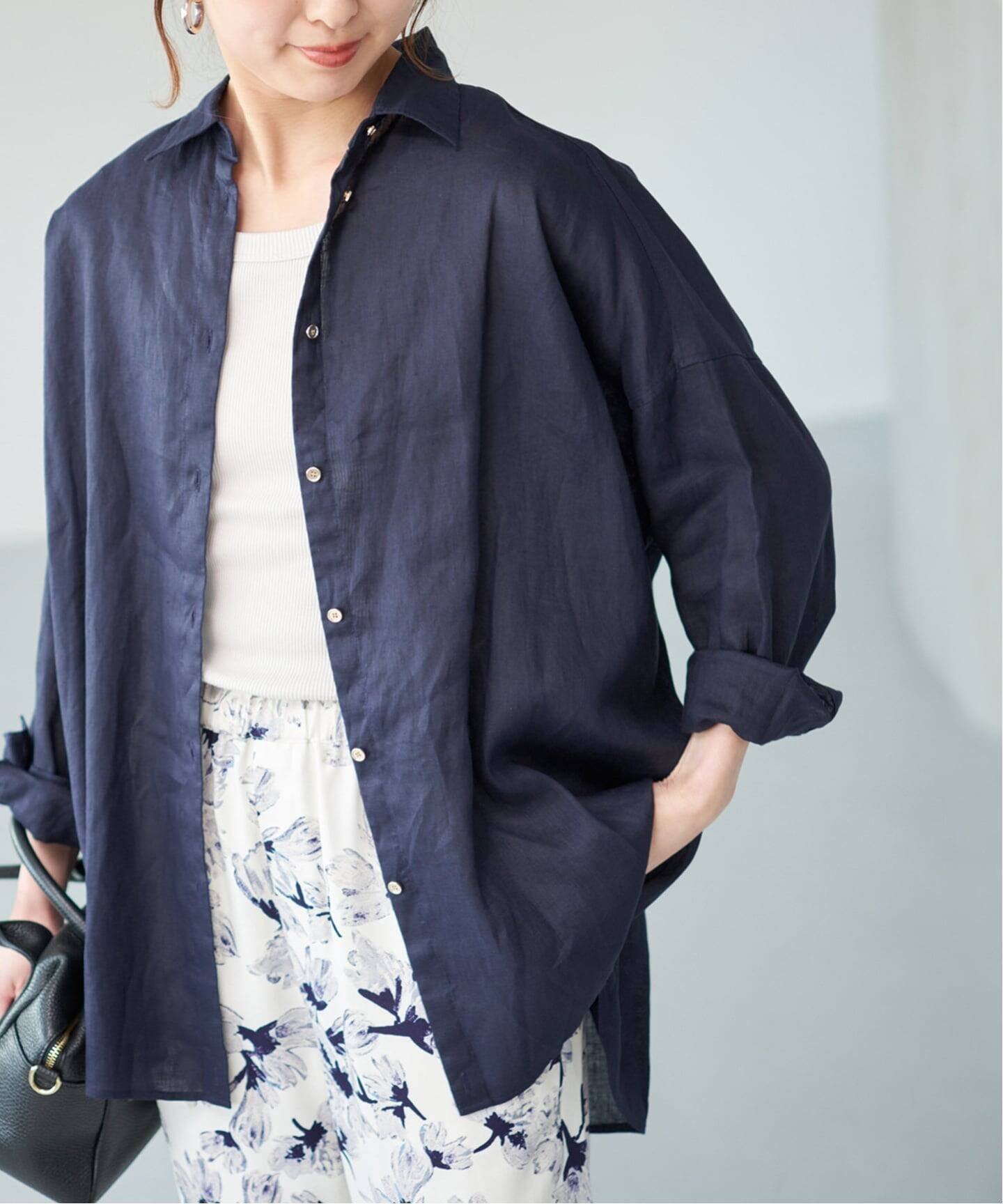 【スピック&スパン/Spick & Span】の《ゆったりサイズ》追加 80リネンカシュクール ビッグシャツ インテリア・キッズ・メンズ・レディースファッション・服の通販 founy(ファニー) ファッション Fashion レディースファッション Fashion for Women トップス・カットソー Cut & Sew Tops シャツ・ブラウス・オフィスカジュアル Elegant Blouses & Button-Ups インナー Innerwear カシュクール Wrap Design ストライプ Stripe, Striped Pattern タンク Tank Top, Sleeveless Top 定番 Standard, Basic Item ビッグ Big, Oversized リネン Linen, Linen Fabric リラックス Relax, Relaxed Fit 再入荷 Restock / Back in Stock おすすめ Recommended / Our Picks エレガント 上品 Elegant ネイビー|ID: prp329100004856213 ipo3291000000036257820