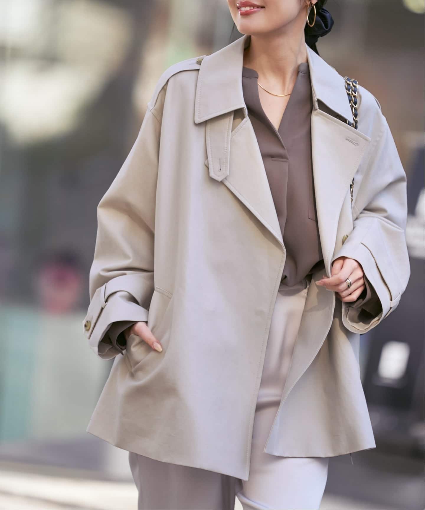 【ノーブル / スピック&スパン/NOBLE / Spick & Span】の《WEB限定追加》コットンダブルクロスハーフコート 人気、トレンドファッション・服の通販 founy(ファニー) 　ファッション　Fashion　レディースファッション　Fashion for Women　アウター　Coat / Outerwear Collection　コート・ロングコート・ピーコート　Long Coats, Peacoats & More　エアリー　Airy Texture　シンプル　Simple, Minimal　ダブル　Double, Double-Breasted　ハーフ　Half, Half-Length　フロント　Front, Front Design　人気　Popular, Best Seller　ビジネス 仕事 通勤　Business / Work / Commuting　再入荷　Restock / Back in Stock　 other-1|ID: prp329100004856275 ipo3291000000036290405