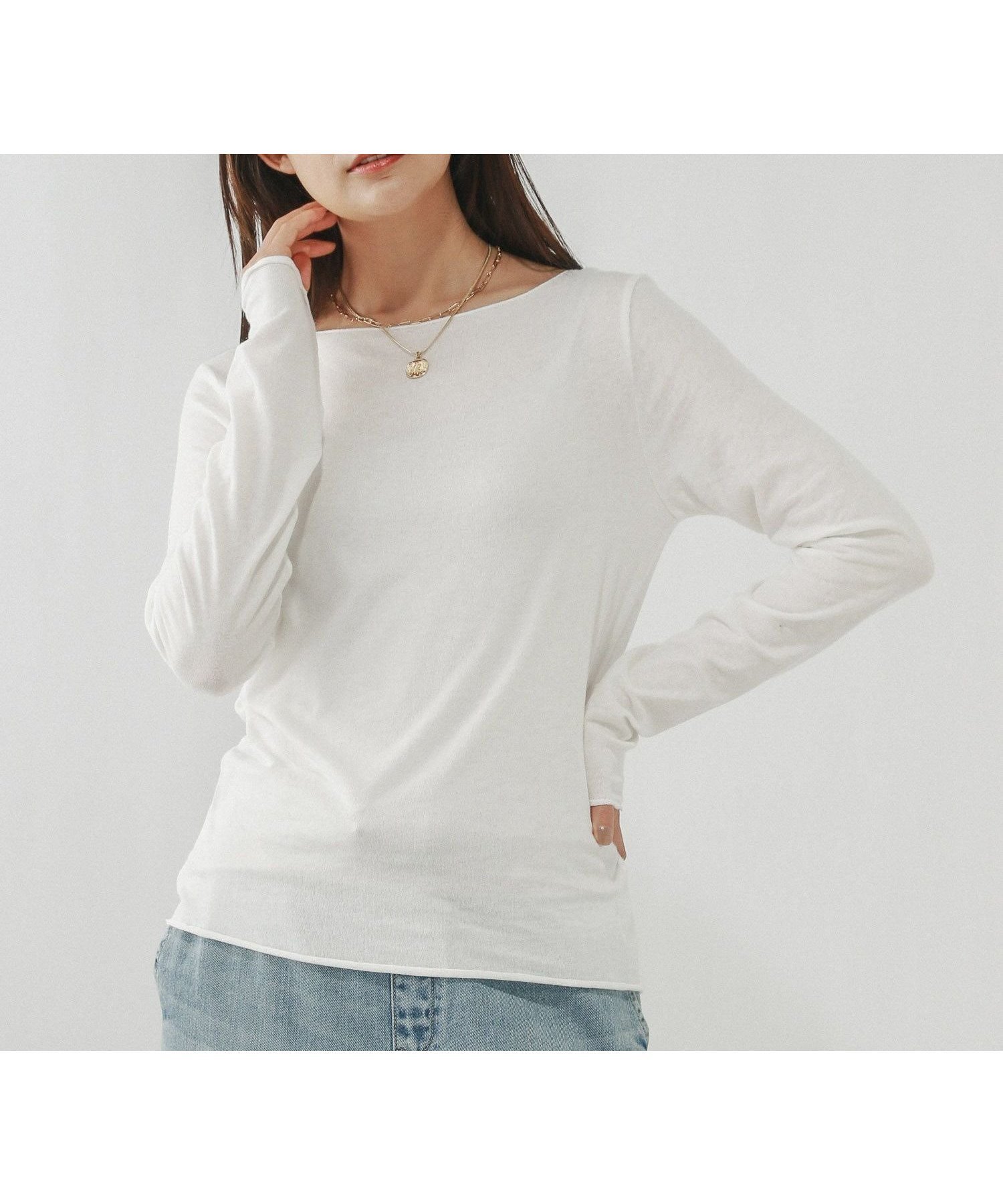 【グローバルワーク/GLOBAL WORK】のFffit エフィット/温度調節ストレッチボートネックTシャツ長袖/612404 インテリア・キッズ・メンズ・レディースファッション・服の通販 founy(ファニー) 　ファッション　Fashion　レディースファッション　Fashion for Women　トップス・カットソー　Cut & Sew Tops　シャツ・ブラウス・オフィスカジュアル　Elegant Blouses & Button-Ups　ロングTシャツ・Tシャツ　Longline T-Shirts & Tees　おすすめ　Recommended / Our Picks　インナー　Innerwear　キャミソール　Camisole, Spaghetti Strap Top　シアー　Sheer, See-Through　ジャケット　Jacket, Outerwear　タンク　Tank Top, Sleeveless Top　フィット　Fit, Slim Fit　A/W・秋冬　Autumn/Winter　長袖　Long Sleeve, Full Sleeve　オフホワイト05|ID: prp329100004856429 ipo3291000000035812469