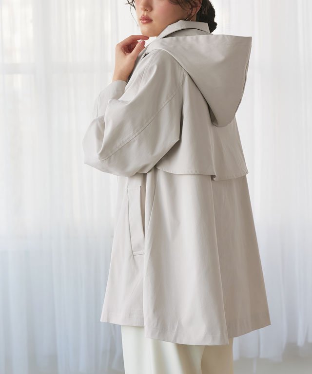 【ピエロ/Pierrot】の【撥水・花粉対策】2wayテントコート インテリア・キッズ・メンズ・レディースファッション・服の通販 founy(ファニー) 　ファッション　Fashion　レディースファッション　Fashion for Women　アウター　Coat / Outerwear Collection　コート・ロングコート・ピーコート　Long Coats, Peacoats & More　ツイル　Twist, Twisted Detail　ポンチョ　Poncho, Cape Style　ロング　Long, Long-Length　ライトグレージュ|ID: prp329100004856432 ipo3291000000036332041