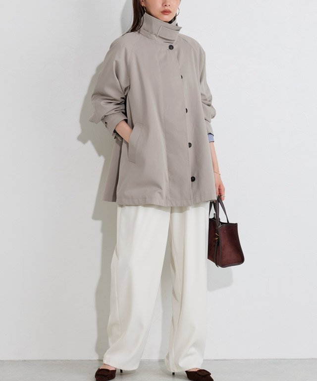 【ピエロ/Pierrot】の【撥水・花粉対策】2wayテントコート インテリア・キッズ・メンズ・レディースファッション・服の通販 founy(ファニー) 　ファッション　Fashion　レディースファッション　Fashion for Women　アウター　Coat / Outerwear Collection　コート・ロングコート・ピーコート　Long Coats, Peacoats & More　ツイル　Twist, Twisted Detail　ポンチョ　Poncho, Cape Style　ロング　Long, Long-Length　グレージュ|ID: prp329100004856432 ipo3291000000036332043