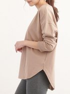 【スレンダー/SLENDER】のラウンドスリット入りロングTシャツ 長袖 重ね着 レイヤード モカ|ID: prp329100004856438 ipo3291000000036339664