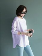 【スレンダー/SLENDER】のラウンドスリット入りロングTシャツ 長袖 重ね着 レイヤード ラベンダー|ID: prp329100004856438 ipo3291000000036339666