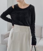 【カプリシューレマージュ/CAPRICIEUX LEMAGE】のレイヤードベロアTシャツ ブラック|ID: prp329100004856532 ipo3291000000036212008