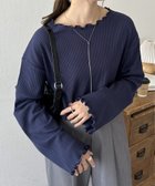 【ディスコート/Discoat】の【新色追加!/20色展開】リブメローフレアスリーブ《WEB限定》 人気、トレンドファッション・服の通販 founy(ファニー) ファッション Fashion レディースファッション Fashion for Women パターン Pattern, Design Print フレア Flare, Flared ボーダー Border, Stripe 無地 Plain, Solid Color thumbnail ネイビー|ID: prp329100004856554 ipo3291000000036118401