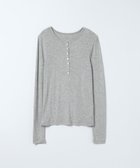 【ジーナシス/JEANASiS】のセミシアーリブヘンリー LS 人気、トレンドファッション・服の通販 founy(ファニー) ファッション Fashion レディースファッション Fashion for Women おすすめ Recommended / Our Picks カットソー Cut and Sewn Top サロペット Overalls, Salopette シンプル Simple, Minimal 春 Spring thumbnail グレー|ID: prp329100004856683 ipo3291000000036214543