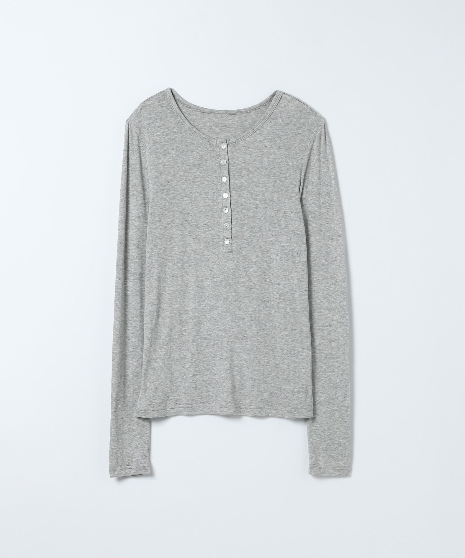 【ジーナシス/JEANASiS】のセミシアーリブヘンリー LS インテリア・キッズ・メンズ・レディースファッション・服の通販 founy(ファニー) ファッション Fashion レディースファッション Fashion for Women おすすめ Recommended / Our Picks カットソー Cut and Sewn Top サロペット Overalls, Salopette シンプル Simple, Minimal 春 Spring グレー|ID: prp329100004856683 ipo3291000000036214543