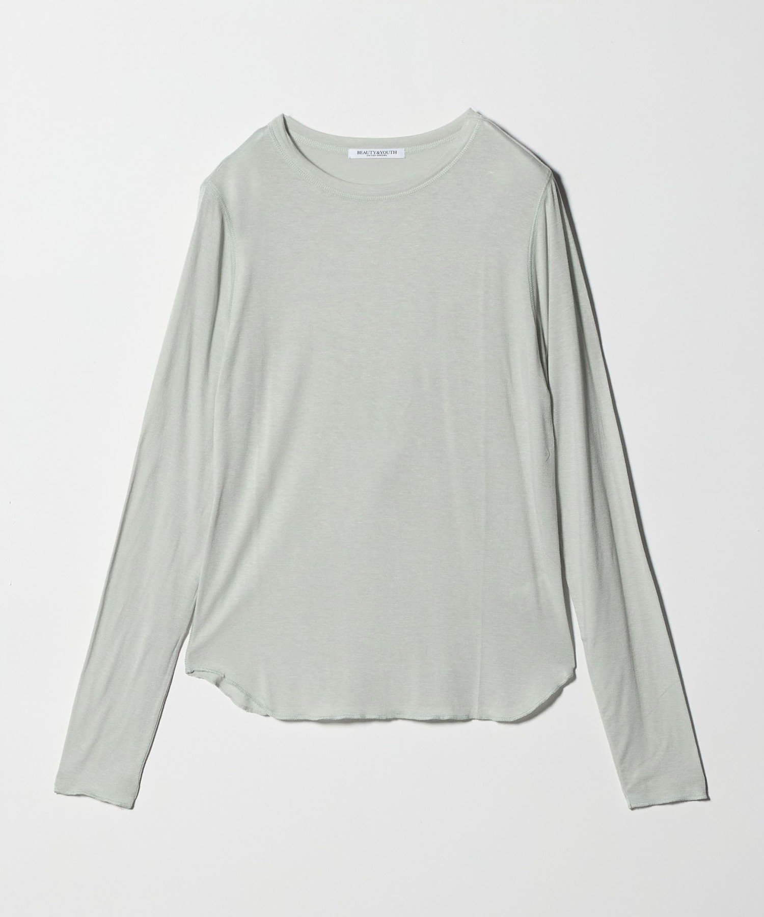 【ビューティ&ユース ユナイテッドアローズ/BEAUTY&YOUTH / UNITED ARROWS】のセルロースブレンド クルーネックカットソー インテリア・キッズ・メンズ・レディースファッション・服の通販 founy(ファニー) ファッション Fashion レディースファッション Fashion for Women トップス・カットソー Cut & Sew Tops カットソー・ベーシックTシャツ Cut-and-Sewn Tops / Stretch Tees & Basics インナー Innerwear カットソー Cut and Sewn Top シアー Sheer, See-Through シンプル Simple, Minimal スリーブ Sleeve, Long Sleeve / Short Sleeve ロング Long, Long-Length 羽織 Haori, Light Jacket LIME|ID: prp329100004856944 ipo3291000000035832356