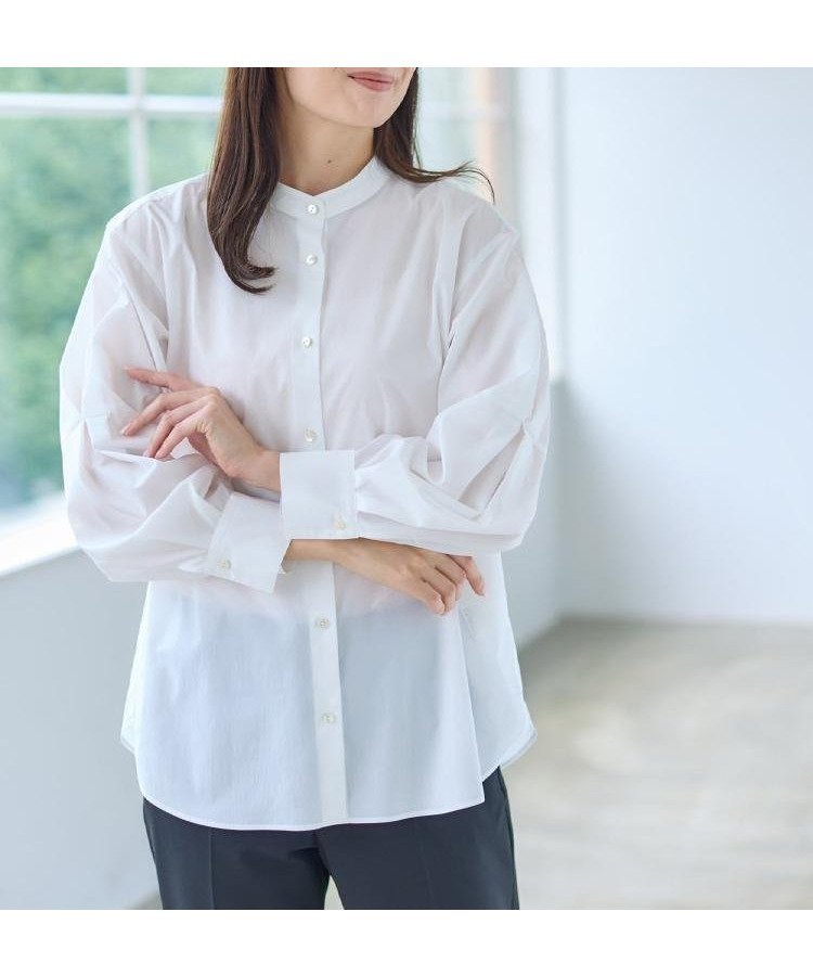 【リフレクト/Reflect】の【さらっと一枚で決まる/重ね着にもおすすめ◎】タックスリーブシャツブラウス インテリア・キッズ・メンズ・レディースファッション・服の通販 founy(ファニー) 　ファッション　Fashion　レディースファッション　Fashion for Women　トップス・カットソー　Cut & Sew Tops　シャツ・ブラウス・オフィスカジュアル　Elegant Blouses & Button-Ups　おすすめ　Recommended / Our Picks　インナー　Innerwear　ジャケット　Jacket, Outerwear　スマート　Smart, Elegant　バランス　Balance, Style Balance　ベスト　Vest, Waistcoat　オフホワイト|ID: prp329100004857015 ipo3291000000035834133