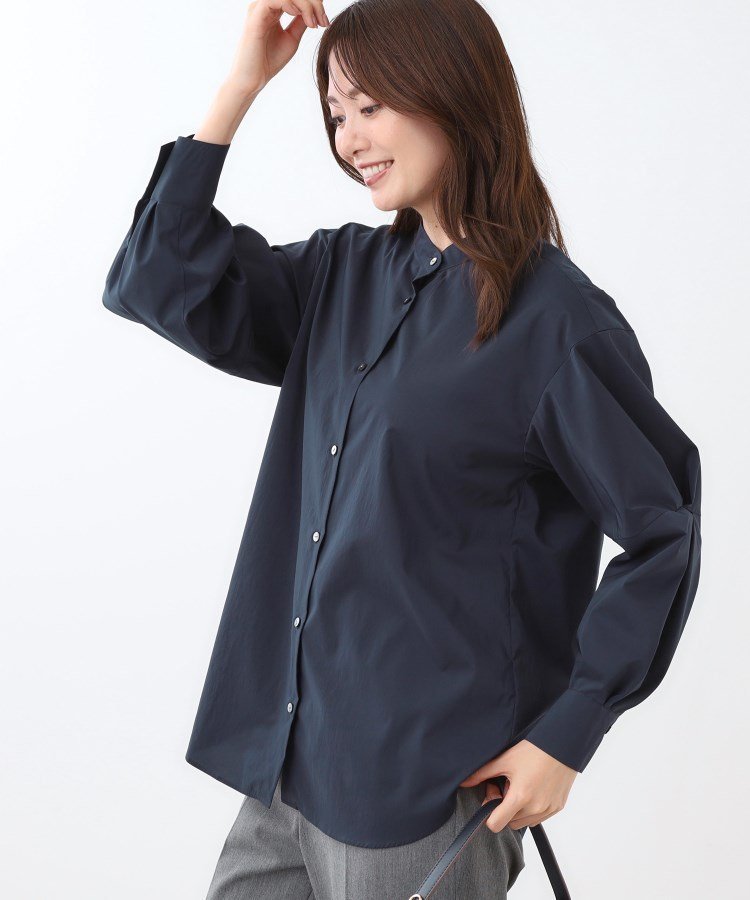 【リフレクト/Reflect】の【さらっと一枚で決まる/重ね着にもおすすめ◎】タックスリーブシャツブラウス インテリア・キッズ・メンズ・レディースファッション・服の通販 founy(ファニー) 　ファッション　Fashion　レディースファッション　Fashion for Women　トップス・カットソー　Cut & Sew Tops　シャツ・ブラウス・オフィスカジュアル　Elegant Blouses & Button-Ups　おすすめ　Recommended / Our Picks　インナー　Innerwear　ジャケット　Jacket, Outerwear　スマート　Smart, Elegant　バランス　Balance, Style Balance　ベスト　Vest, Waistcoat　ネイビー|ID: prp329100004857015 ipo3291000000035834139