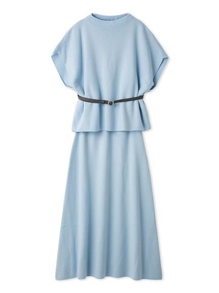 【スナイデル/SNIDEL】のベルト付きケープ風ニットアップ インテリア・キッズ・メンズ・レディースファッション・服の通販 founy(ファニー) 　ファッション　Fashion　レディースファッション　Fashion for Women　トップス・カットソー　Cut & Sew Tops　ニット　Knit Tops & Sweaters　ベルト&ウエストマーク　Belts & Waist Accessories　シェイプ　Shape, Slim Fit　シンプル　Simple, Minimal　スマート　Smart, Elegant　スリーブ　Sleeve, Long Sleeve / Short Sleeve　セットアップ　Set-Up, Coordinated Outfit　ドレープ　Drape, Draping Fabric　フロント　Front, Front Design　ペプラム　Peplum, Flared Hem　ループ　Loop, Loop Knit　SAX[083]|ID: prp329100004857017 ipo3291000000035834208