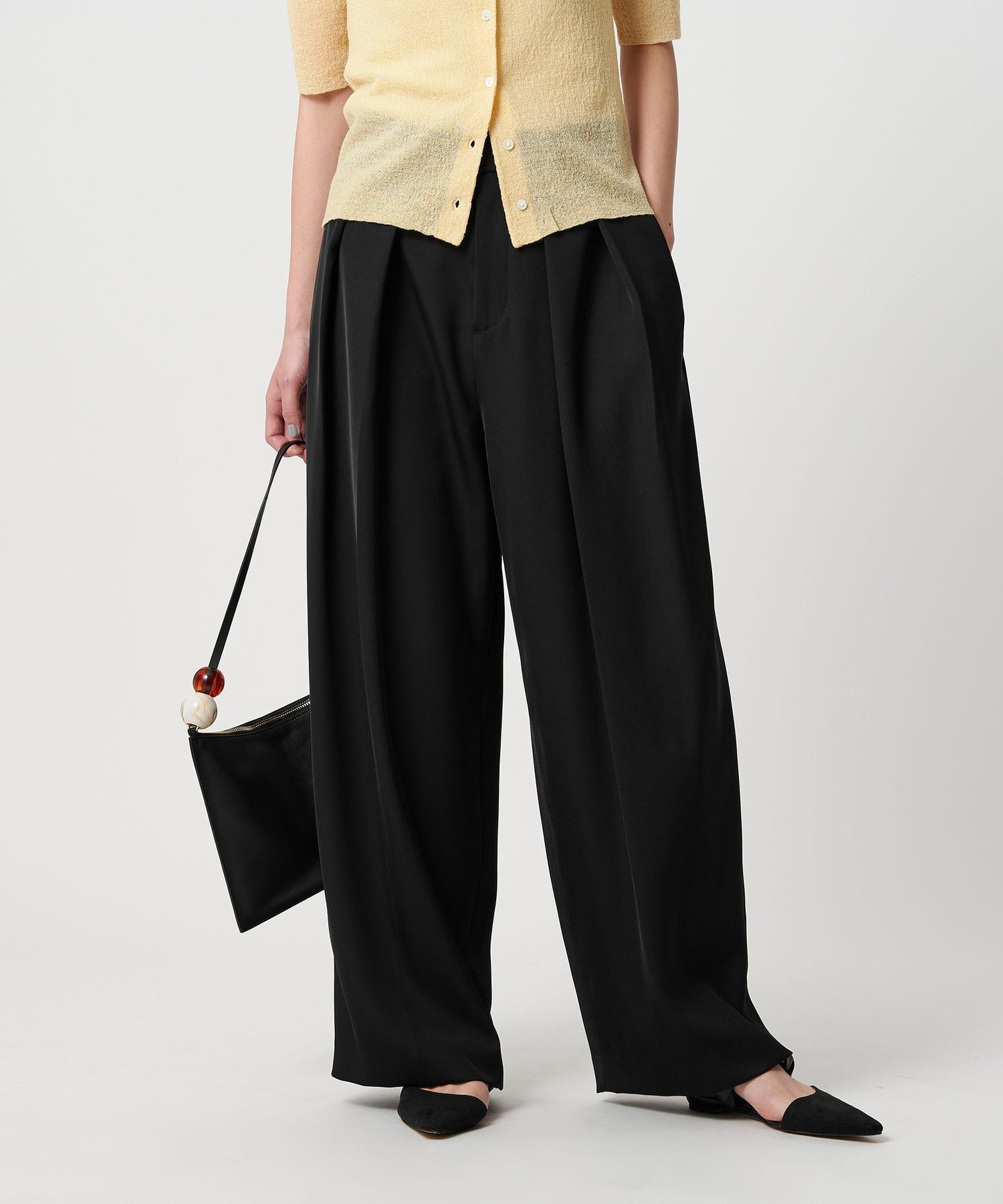 【ビューティ&ユース ユナイテッドアローズ/BEAUTY&YOUTH / UNITED ARROWS】のタックワイドパンツ インテリア・キッズ・メンズ・レディースファッション・服の通販 founy(ファニー) ファッション Fashion レディースファッション Fashion for Women パンツ Pants & Trousers カットソー Cut and Sewn Top ジャケット Jacket, Outerwear スニーカー Sneakers, Trainers ドレープ Drape, Draping Fabric プリント Print, Printed Pattern ロング Long, Long-Length ワイド Wide, Wide Fit A/W・秋冬 Autumn/Winter BLACK|ID: prp329100004857024 ipo3291000000035834570