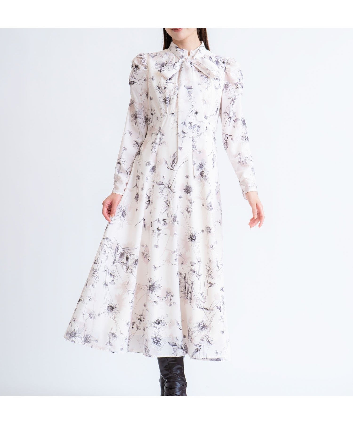 【ノエラ/Noela】の【15周年】ラインフラワーボウタイワンピース 人気、トレンドファッション・服の通販 founy(ファニー) 　ファッション　Fashion　レディースファッション　Fashion for Women　ワンピース　Dresses　スペシャル　Special, Limited Edition　フレア　Flare, Flared　ポケット　Pocket, Pocket Detail　エレガント 上品　Elegant　 other-1|ID: prp329100004857058 ipo3291000000035835715