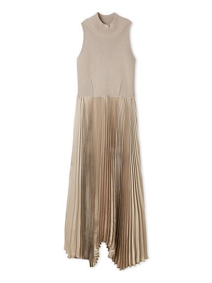 【フレイ アイディー/FRAY I.D】のニットドッキングプリーツワンピース インテリア・キッズ・メンズ・レディースファッション・服の通販 founy(ファニー) 　ファッション　Fashion　レディースファッション　Fashion for Women　ワンピース　Dresses　エレガント 上品　Elegant　スマート　Smart, Elegant　セットアップ　Set-Up, Coordinated Outfit　チェック　Check, Plaid, Tartan　デコルテ　Décolleté, Neckline　ドッキング　Docking, Mixed Material　フィット　Fit, Slim Fit　プリーツ　Pleats, Pleated　おすすめ　Recommended / Our Picks　BEG[037]|ID: prp329100004857061 ipo3291000000035836039