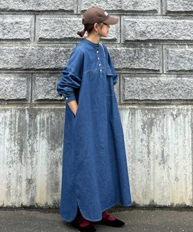 【コーナーズ/CORNERS】の【CORNERS by KR】デニムヘンリーネックワンピース 人気、トレンドファッション・服の通販 founy(ファニー) ファッション Fashion レディースファッション Fashion for Women ワンピース Dresses ウォッシュ Washed Finish コラボ Collaboration, Collab デニム Denim, Jeans Material トレンド Trend, Trending Now ロールアップ Roll-Up, Cuffed Hem |ID:prp329100004857072