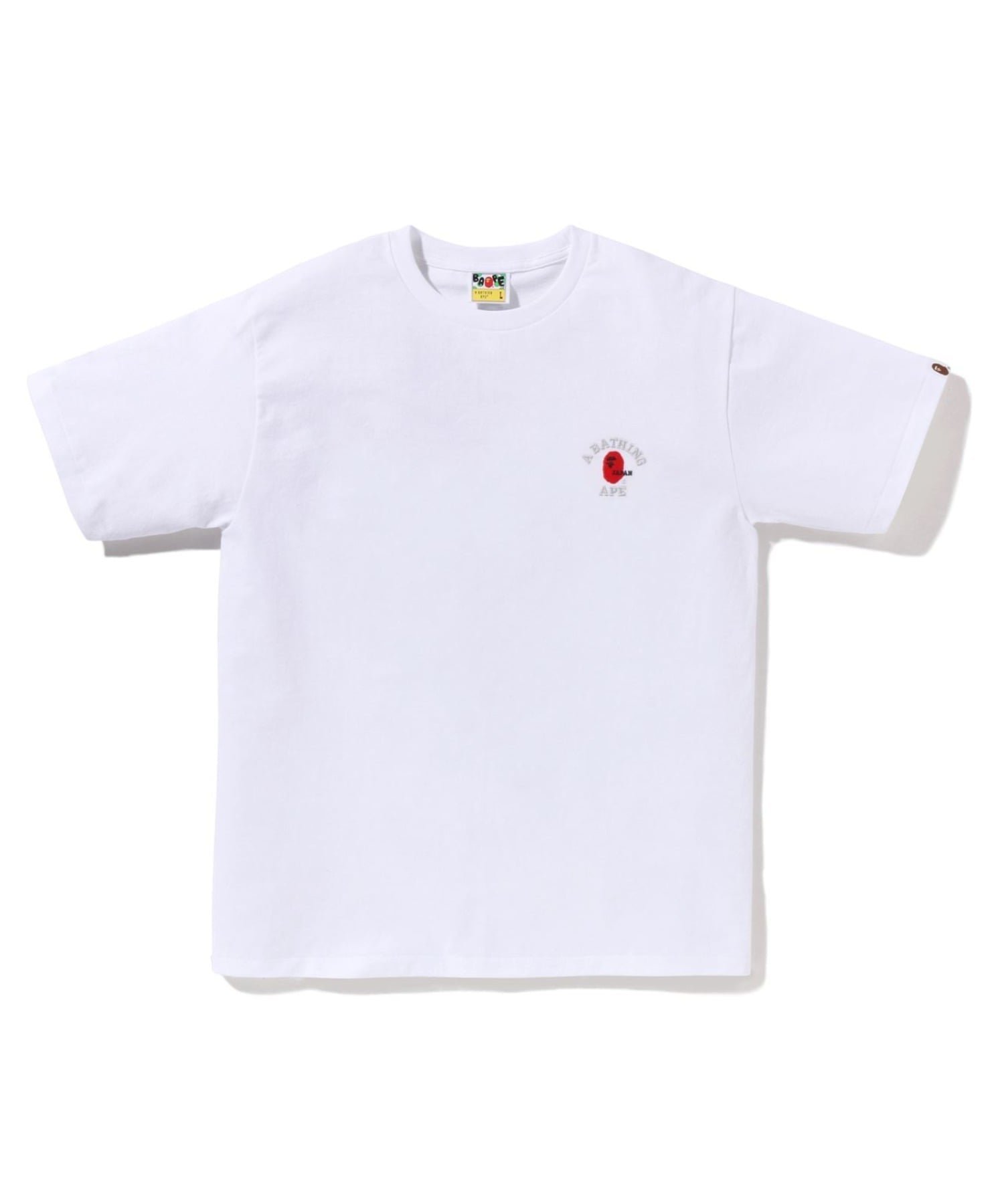 【ア ベイシング エイプ/A BATHING APE】のCOLLEGE ONE POINT EMBROIDERY TEE インテリア・キッズ・メンズ・レディースファッション・服の通販 founy(ファニー) 　ファッション　Fashion　レディースファッション　Fashion for Women　インナー　Innerwear　ショート　Short, Short Length　スリーブ　Sleeve, Long Sleeve / Short Sleeve　ワンポイント　One Point, Statement Accent　WHITE|ID: prp329100004857820 ipo3291000000036040957