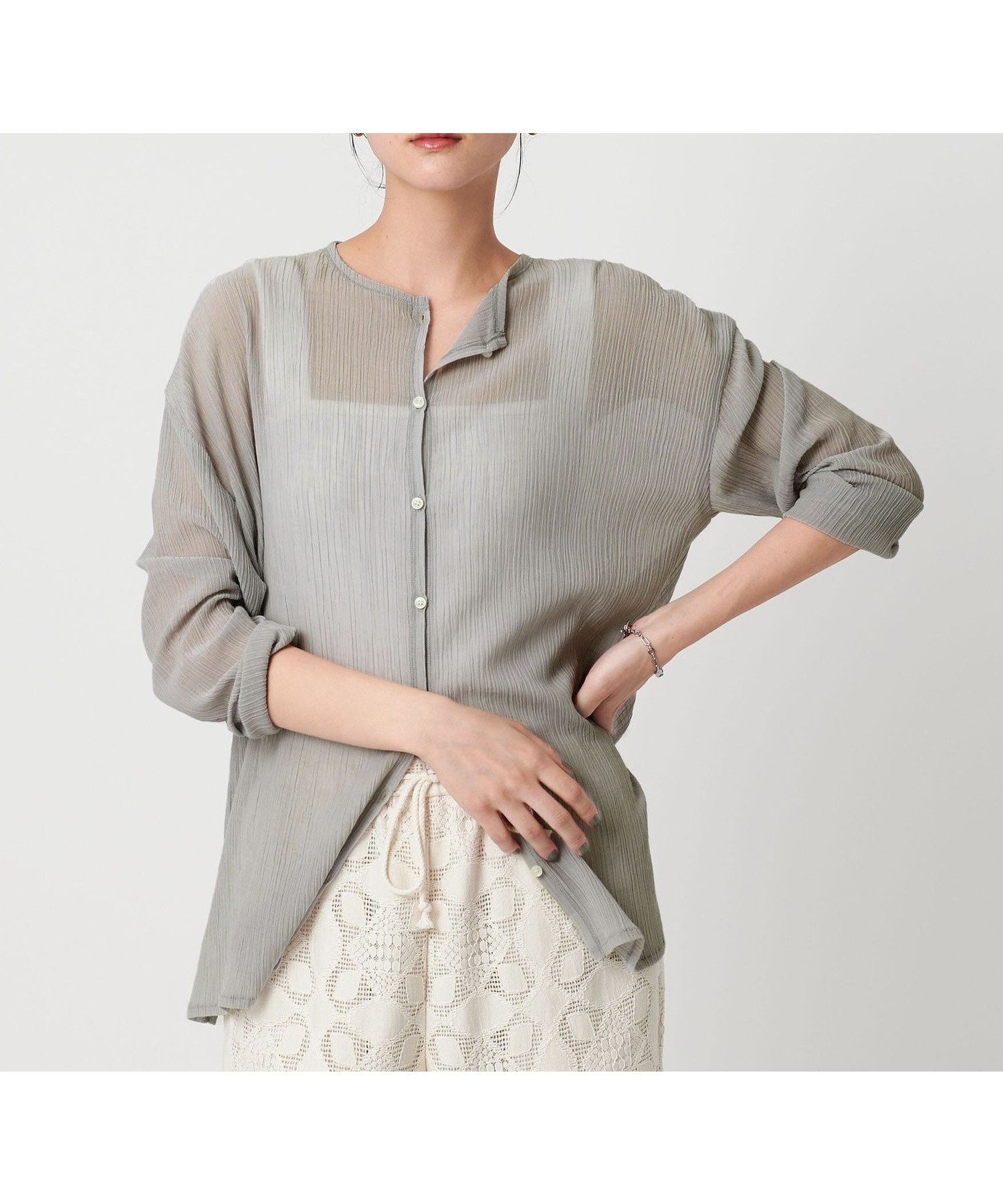 【ビューティ&ユース ユナイテッドアローズ/BEAUTY&YOUTH / UNITED ARROWS】のクレープ クルーネックカーディガン インテリア・キッズ・メンズ・レディースファッション・服の通販 founy(ファニー) ファッション Fashion レディースファッション Fashion for Women トップス・カットソー Cut & Sew Tops カーディガン・羽織り Layered Style Cardigans カーディガン Cardigan, Knitwear キャミソール Camisole, Spaghetti Strap Top シアー Sheer, See-Through スリット Slit, Slit Detail タンク Tank Top, Sleeveless Top デニム Denim, Jeans Material 定番 Standard, Basic Item フロント Front, Front Design ボトム Bottoms, Lower Wear 羽織 Haori, Light Jacket おすすめ Recommended / Our Picks 夏 Summer LT.GRAY|ID: prp329100004857833 ipo3291000000035874135