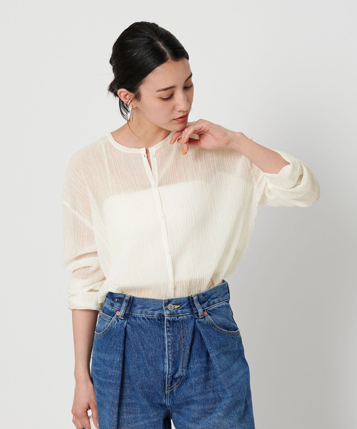 【ビューティ&ユース ユナイテッドアローズ/BEAUTY&YOUTH / UNITED ARROWS】のクレープ クルーネックカーディガン インテリア・キッズ・メンズ・レディースファッション・服の通販 founy(ファニー) ファッション Fashion レディースファッション Fashion for Women トップス・カットソー Cut & Sew Tops カーディガン・羽織り Layered Style Cardigans カーディガン Cardigan, Knitwear キャミソール Camisole, Spaghetti Strap Top シアー Sheer, See-Through スリット Slit, Slit Detail タンク Tank Top, Sleeveless Top デニム Denim, Jeans Material 定番 Standard, Basic Item フロント Front, Front Design ボトム Bottoms, Lower Wear 羽織 Haori, Light Jacket おすすめ Recommended / Our Picks 夏 Summer OFF WHITE|ID: prp329100004857833 ipo3291000000035874139