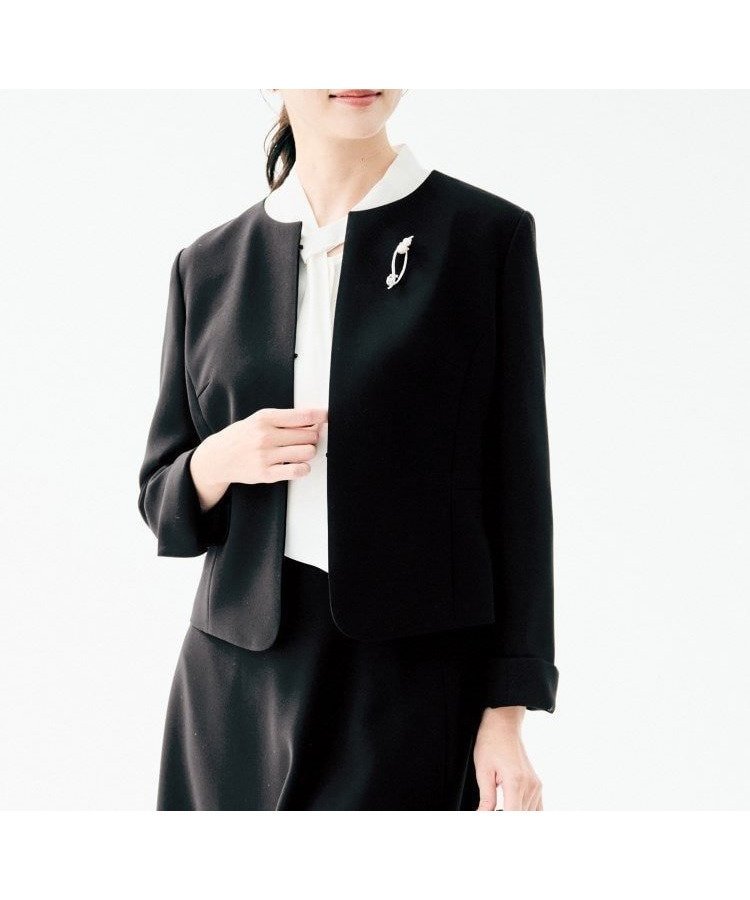 【アンタイトル/UNTITLED】の【洗える/ストレッチ性/軽い】ノーカラージャケット インテリア・キッズ・メンズ・レディースファッション・服の通販 founy(ファニー) 　ファッション　Fashion　レディースファッション　Fashion for Women　アウター　Coat / Outerwear Collection　レディースジャケット・軽アウター　Jackets　ノーカラージャケット / シンプル上品コーデ　Collarless Jackets　洗える　Machine Washable　コンパクト　Compact, Small Size　ジャケット　Jacket, Outerwear　ストレッチ　Stretch, Stretchy Fabric　スマート　Smart, Elegant　スリット　Slit, Slit Detail　セットアップ　Set-Up, Coordinated Outfit　ダブル　Double, Double-Breasted　ドレープ　Drape, Draping Fabric　定番　Standard, Basic Item　ポケット　Pocket, Pocket Detail　ワイド　Wide, Wide Fit　おすすめ　Recommended / Our Picks　セレモニー　Ceremony　ビジネス 仕事 通勤　Business / Work / Commuting　ブラック|ID: prp329100004858282 ipo3291000000035895257