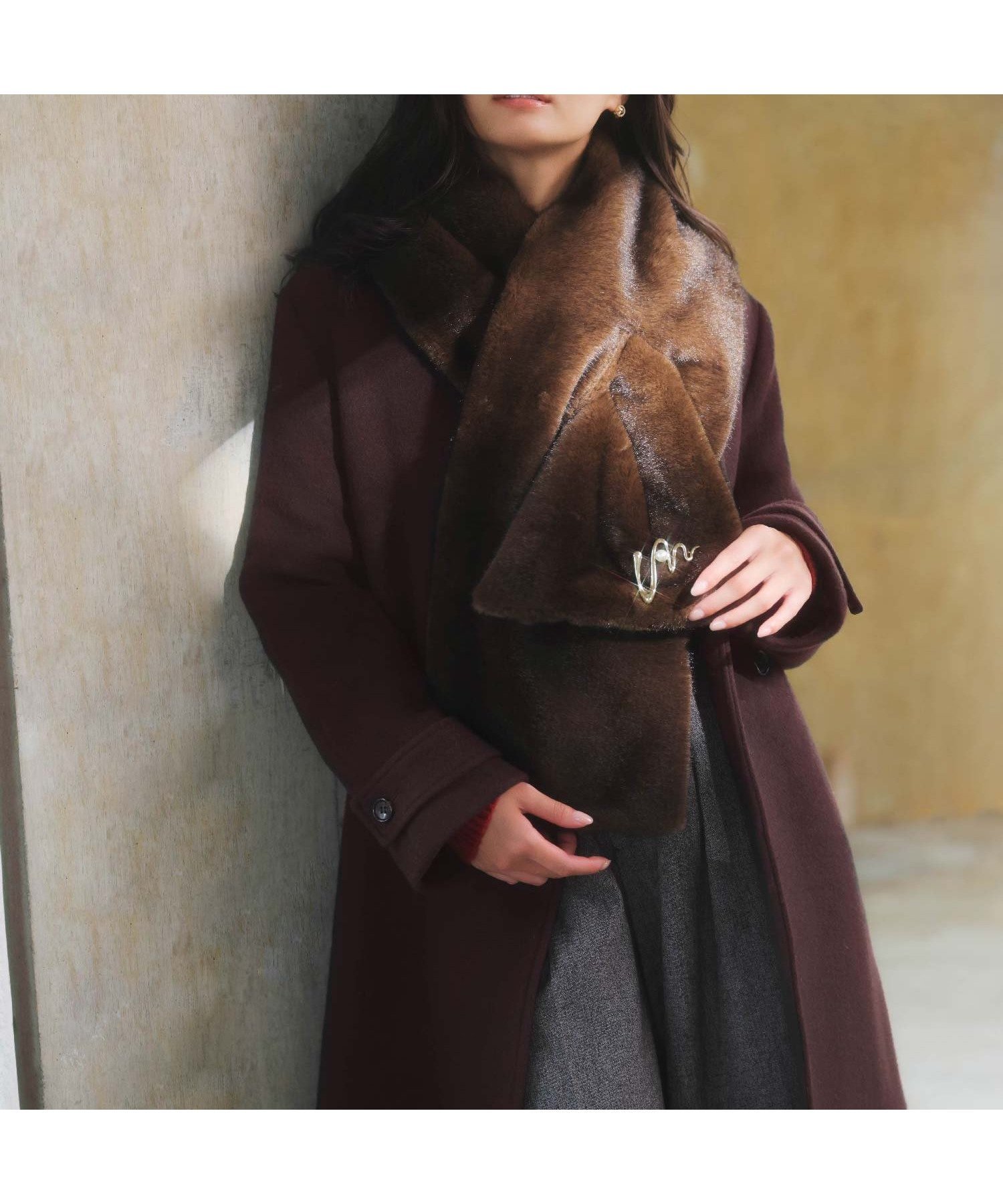 【ノエラ/Noela】のステンカラーウールコート インテリア・キッズ・メンズ・レディースファッション・服の通販 founy(ファニー) 　ファッション　Fashion　レディースファッション　Fashion for Women　アウター　Coat / Outerwear Collection　コート・ロングコート・ピーコート　Long Coats, Peacoats & More　クラシカル　Classical, Vintage-Inspired　スリーブ　Sleeve, Long Sleeve / Short Sleeve　バランス　Balance, Style Balance　フロント　Front, Front Design　ポケット　Pocket, Pocket Detail　ロング　Long, Long-Length　エレガント 上品　Elegant　冬　Winter / This Winter　ボルドー|ID: prp329100004858289 ipo3291000000035895619