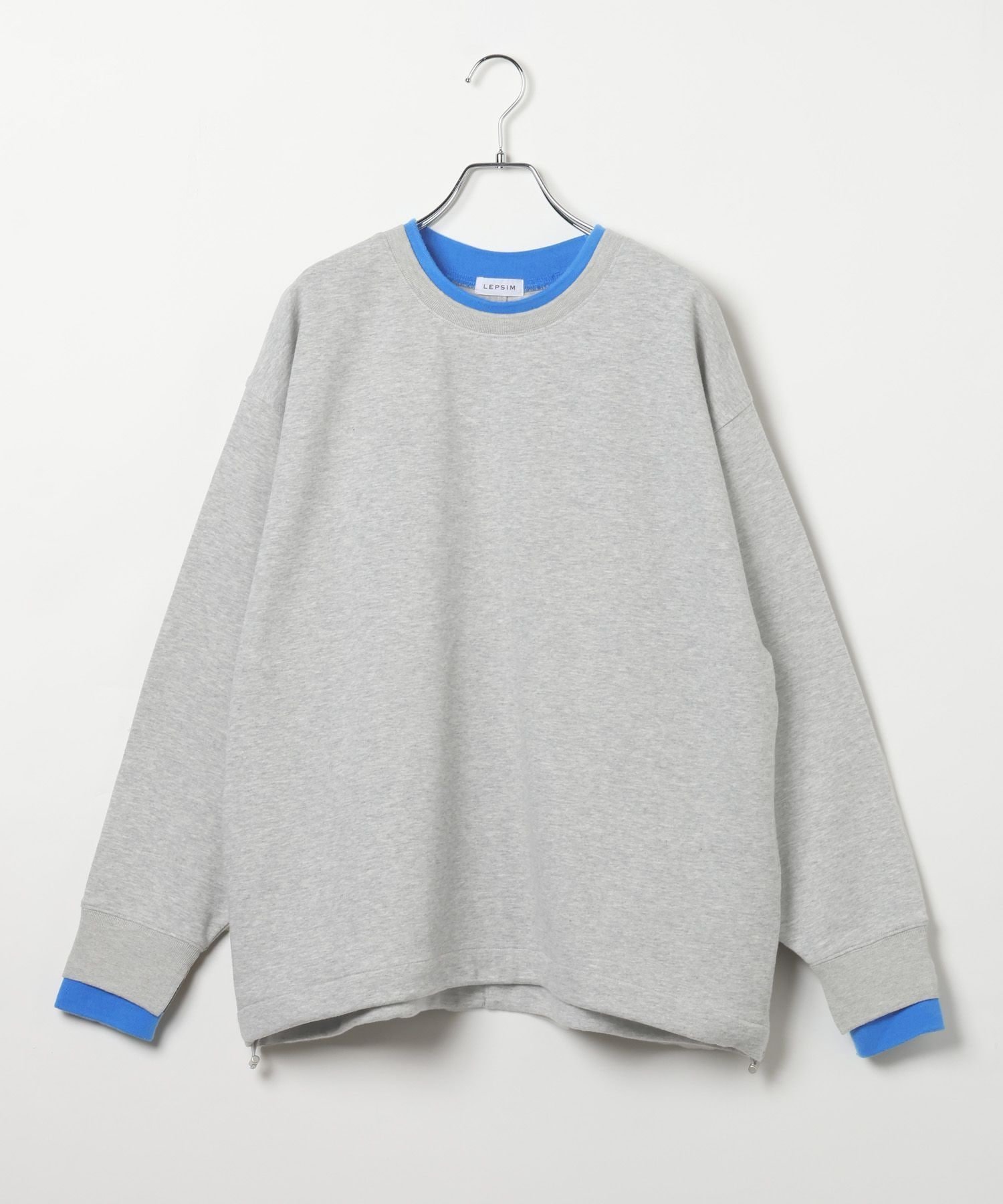 【レプシィム ローリーズファーム/LEPSIM LOWRYS FARM】の配色リブプルオーバー インテリア・キッズ・メンズ・レディースファッション・服の通販 founy(ファニー) ファッション Fashion レディースファッション Fashion for Women トップス・カットソー Cut & Sew Tops カジュアルプルオーバー・ニットトップス Pullovers & Knit Tops / Casual Pullovers おすすめ Recommended / Our Picks シンプル Simple, Minimal デニム Denim, Jeans Material ドローコード Drawcord, Drawstring Cord 春 Spring グレー×ブルー15|ID: prp329100004858617 ipo3291000000036324312