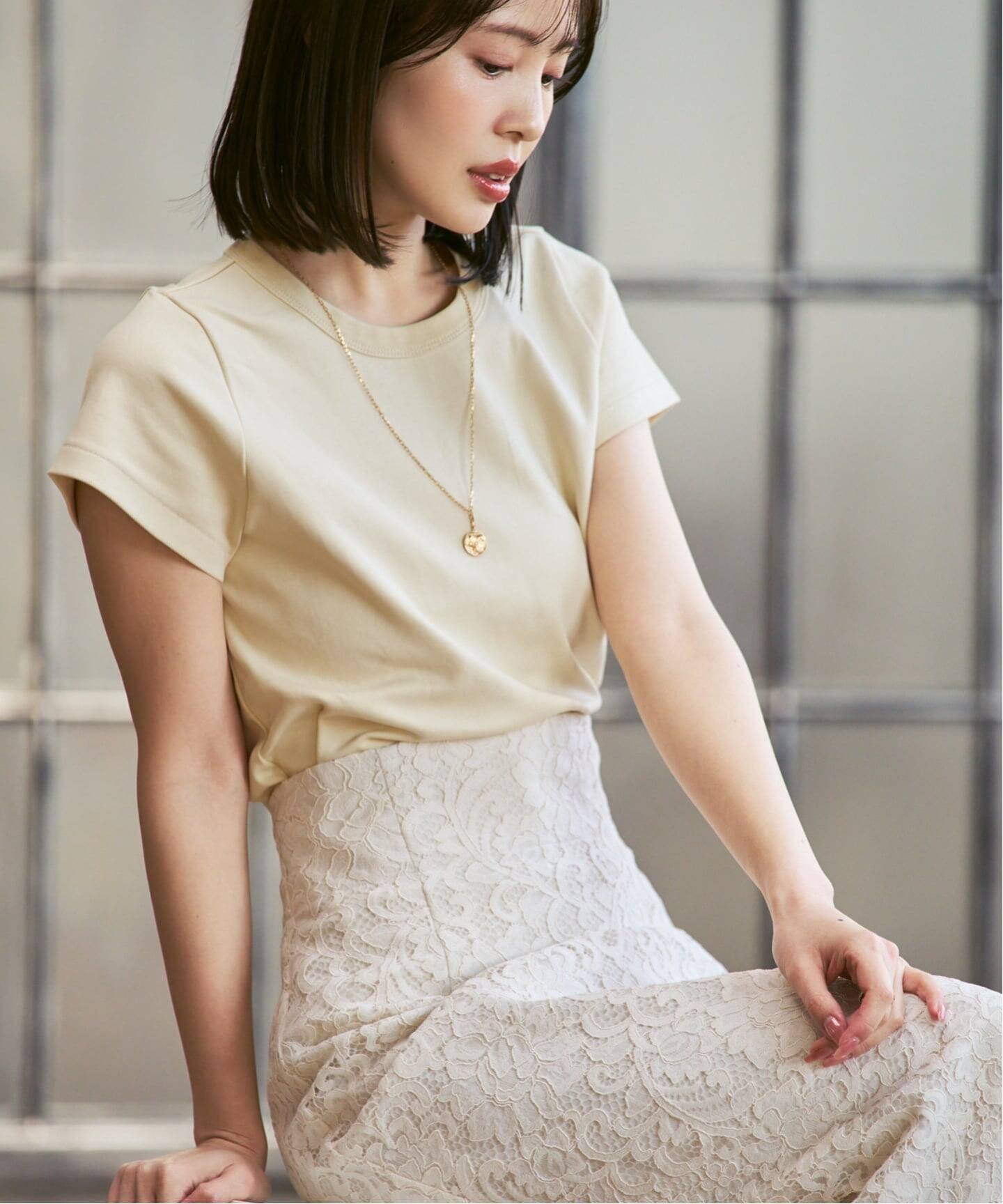 【ノーブル / スピック&スパン/NOBLE / Spick & Span】の《追加 ・WEB限定カラー》スビンコットンスムースコンパクトTシャツ 人気、トレンドファッション・服の通販 founy(ファニー) 　ファッション　Fashion　レディースファッション　Fashion for Women　トップス・カットソー　Cut & Sew Tops　シャツ・ブラウス・オフィスカジュアル　Elegant Blouses & Button-Ups　ロングTシャツ・Tシャツ　Longline T-Shirts & Tees　イエロー　Yellow　シンプル　Simple, Minimal　定番　Standard, Basic Item　人気　Popular, Best Seller　 other-1|ID: prp329100004858639 ipo3291000000036247773