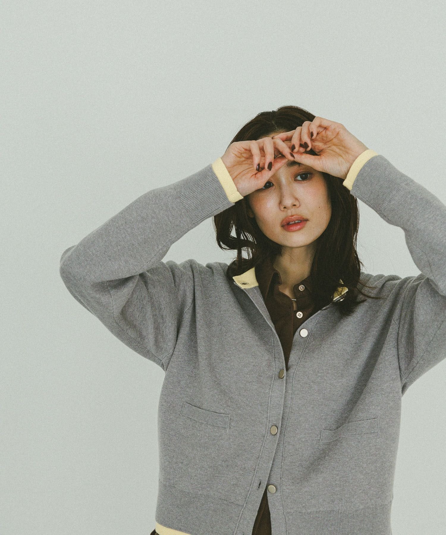 【グローバルワーク/GLOBAL WORK】のスウェットライククルーカーディガン/632604 インテリア・キッズ・メンズ・レディースファッション・服の通販 founy(ファニー) 　ファッション　Fashion　レディースファッション　Fashion for Women　トップス・カットソー　Cut & Sew Tops　カーディガン・羽織り　Layered Style Cardigans　レディースパーカー・カジュアルフーディー　Casual Hoodies & Sweatshirts　スウェット・クルーネックトップス　Sweatshirts & Crewnecks / Relaxed Fit Sweat Tops　おすすめ　Recommended / Our Picks　カーディガン　Cardigan, Knitwear　春　Spring　羽織　Haori, Light Jacket　ビジネス 仕事 通勤　Business / Work / Commuting　ライトグレー*ペールイエロー12|ID: prp329100004858657 ipo3291000000036265226