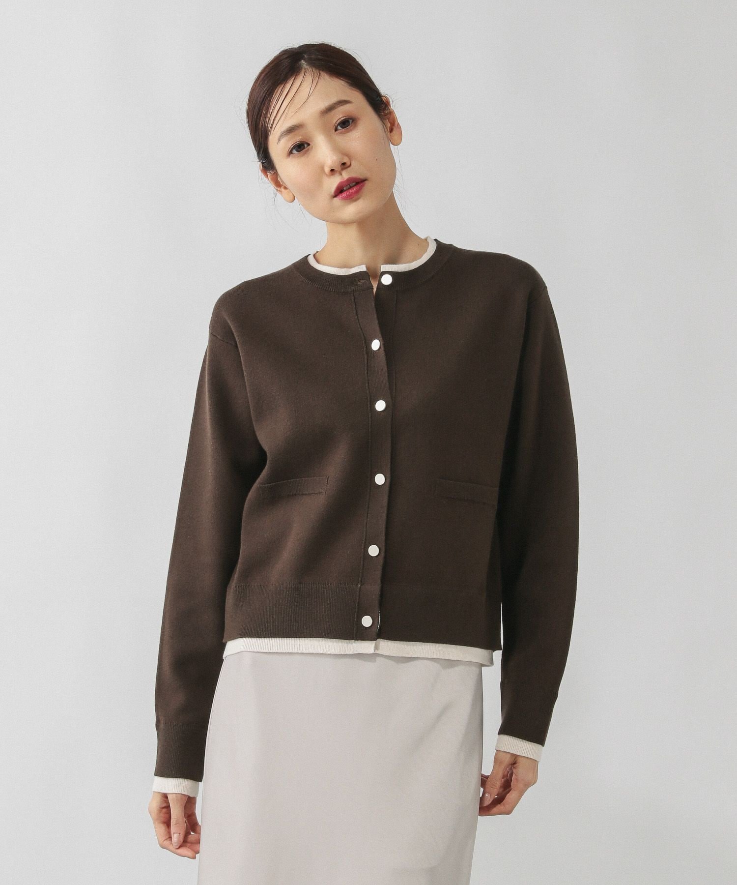 【グローバルワーク/GLOBAL WORK】のスウェットライククルーカーディガン/632604 インテリア・キッズ・メンズ・レディースファッション・服の通販 founy(ファニー) 　ファッション　Fashion　レディースファッション　Fashion for Women　トップス・カットソー　Cut & Sew Tops　カーディガン・羽織り　Layered Style Cardigans　レディースパーカー・カジュアルフーディー　Casual Hoodies & Sweatshirts　スウェット・クルーネックトップス　Sweatshirts & Crewnecks / Relaxed Fit Sweat Tops　おすすめ　Recommended / Our Picks　カーディガン　Cardigan, Knitwear　春　Spring　羽織　Haori, Light Jacket　ビジネス 仕事 通勤　Business / Work / Commuting　ブラウン*パールグレージュ59|ID: prp329100004858657 ipo3291000000036265237