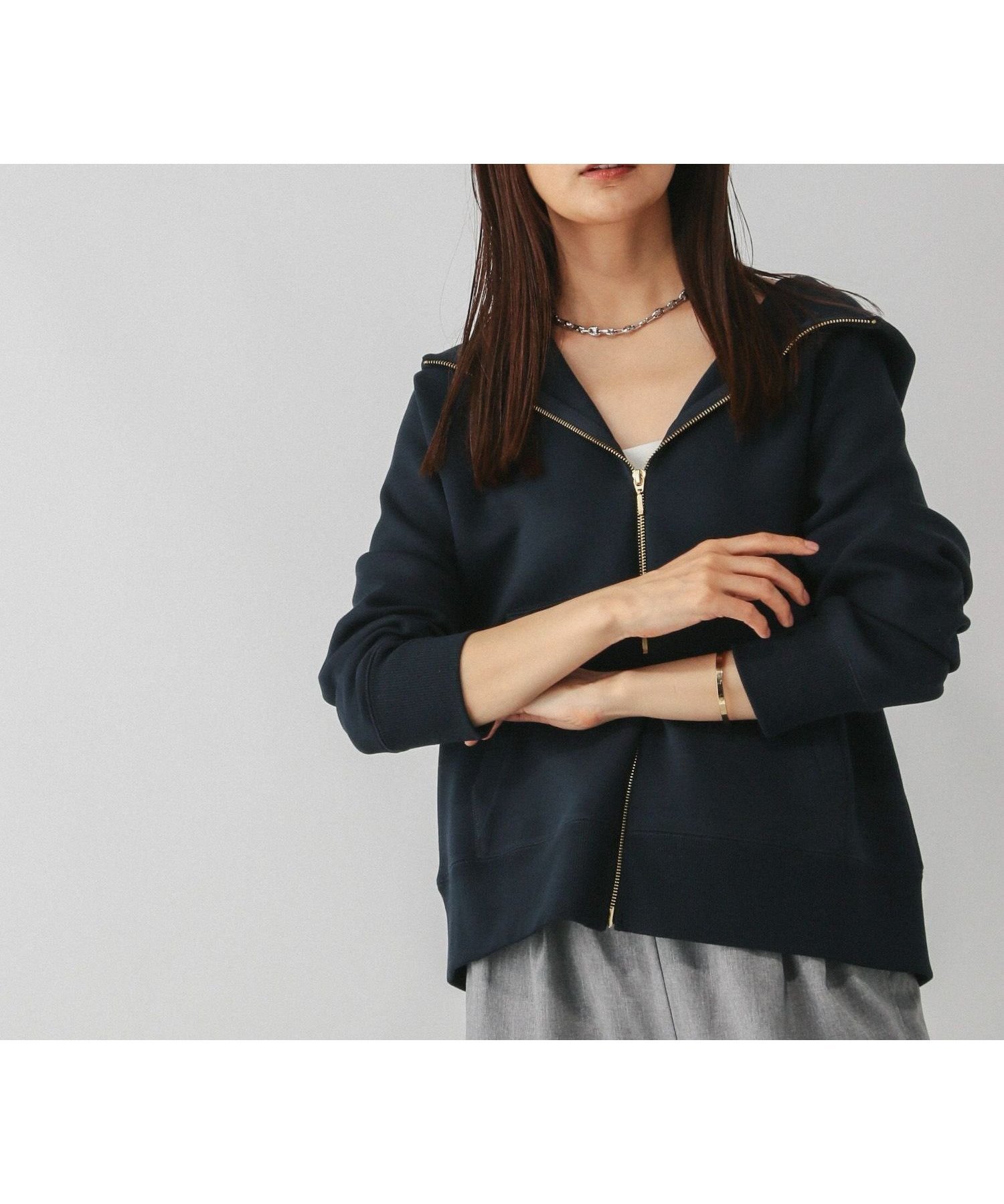 【グローバルワーク/GLOBAL WORK】のダンボールジップパーカー/580938 インテリア・キッズ・メンズ・レディースファッション・服の通販 founy(ファニー) 　ファッション　Fashion　レディースファッション　Fashion for Women　トップス・カットソー　Cut & Sew Tops　レディースパーカー・カジュアルフーディー　Casual Hoodies & Sweatshirts　おすすめ　Recommended / Our Picks　インナー　Innerwear　シルバー　Silver, Metallic Silver　タイトスカート　Pencil Skirt, Tight Skirt　パーカー　Hoodie, Parka　フェミニン　Feminine, Girly　ボトム　Bottoms, Lower Wear　ポケット　Pocket, Pocket Detail　ネイビー88|ID: prp329100004858762 ipo3291000000036275026