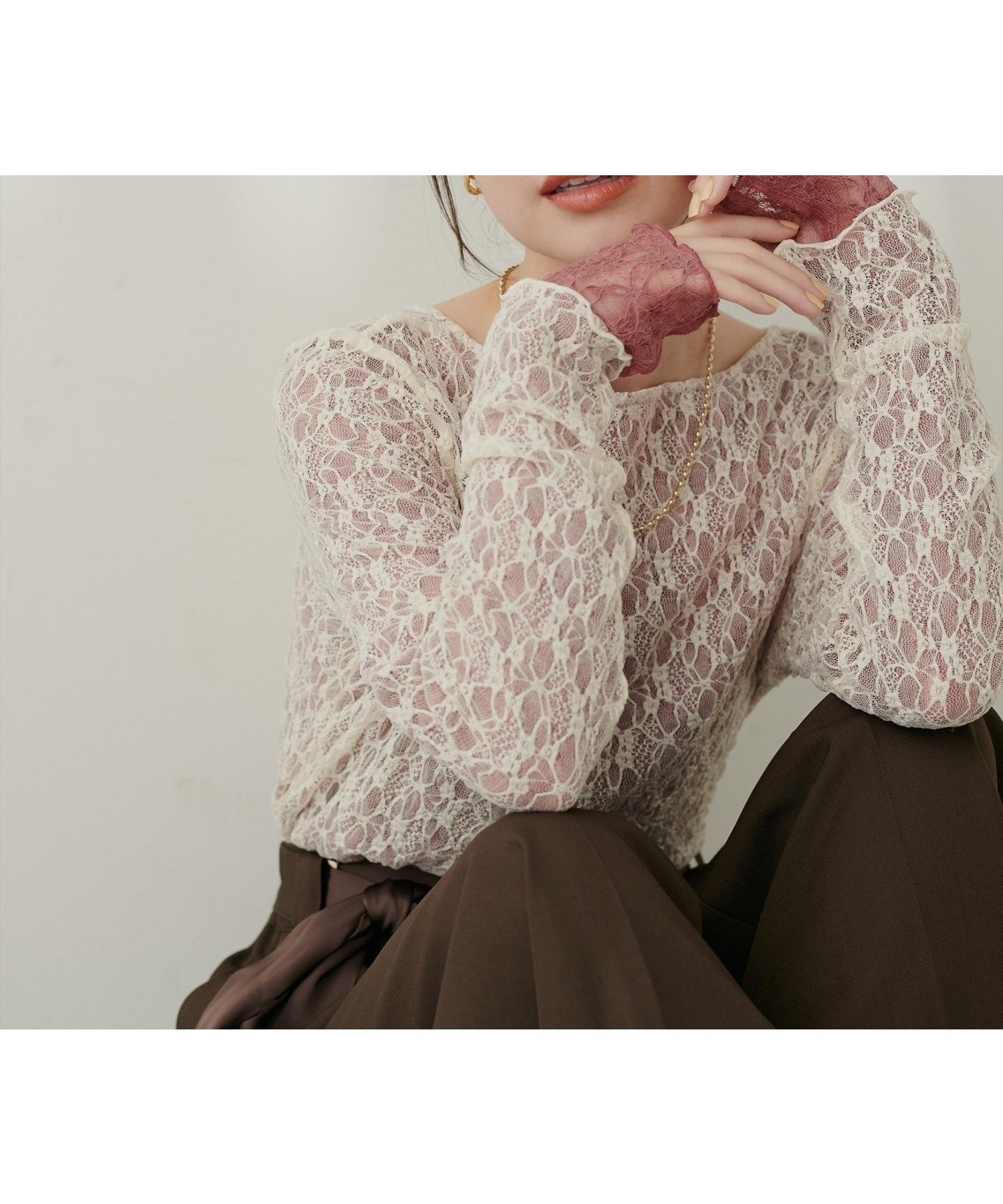 【ナチュラルクチュール/natural couture】のリバーシブルレーストップス インテリア・キッズ・メンズ・レディースファッション・服の通販 founy(ファニー) ファッション Fashion レディースファッション Fashion for Women トップス・カットソー Cut & Sew Tops カーディガン Cardigan, Knitwear サンダル Sandals, Summer Shoes シンプル Simple, Minimal ジャケット Jacket, Outerwear ストレッチ Stretch, Stretchy Fabric スニーカー Sneakers, Trainers ダウン Down, Puffer デコルテ Décolleté, Neckline デニム Denim, Jeans Material フレア Flare, Flared ラウンド Round, Round Neck レース Lace, Lace Fabric ワイド Wide, Wide Fit 再入荷 Restock / Back in Stock おすすめ Recommended / Our Picks エレガント 上品 Elegant 2025年 2025 2025-2026秋冬・A/W Autumn/Winter 2025–26 AW25–26 2026年 2026 ピンク系その他|ID: prp329100004858764 ipo3291000000036163852