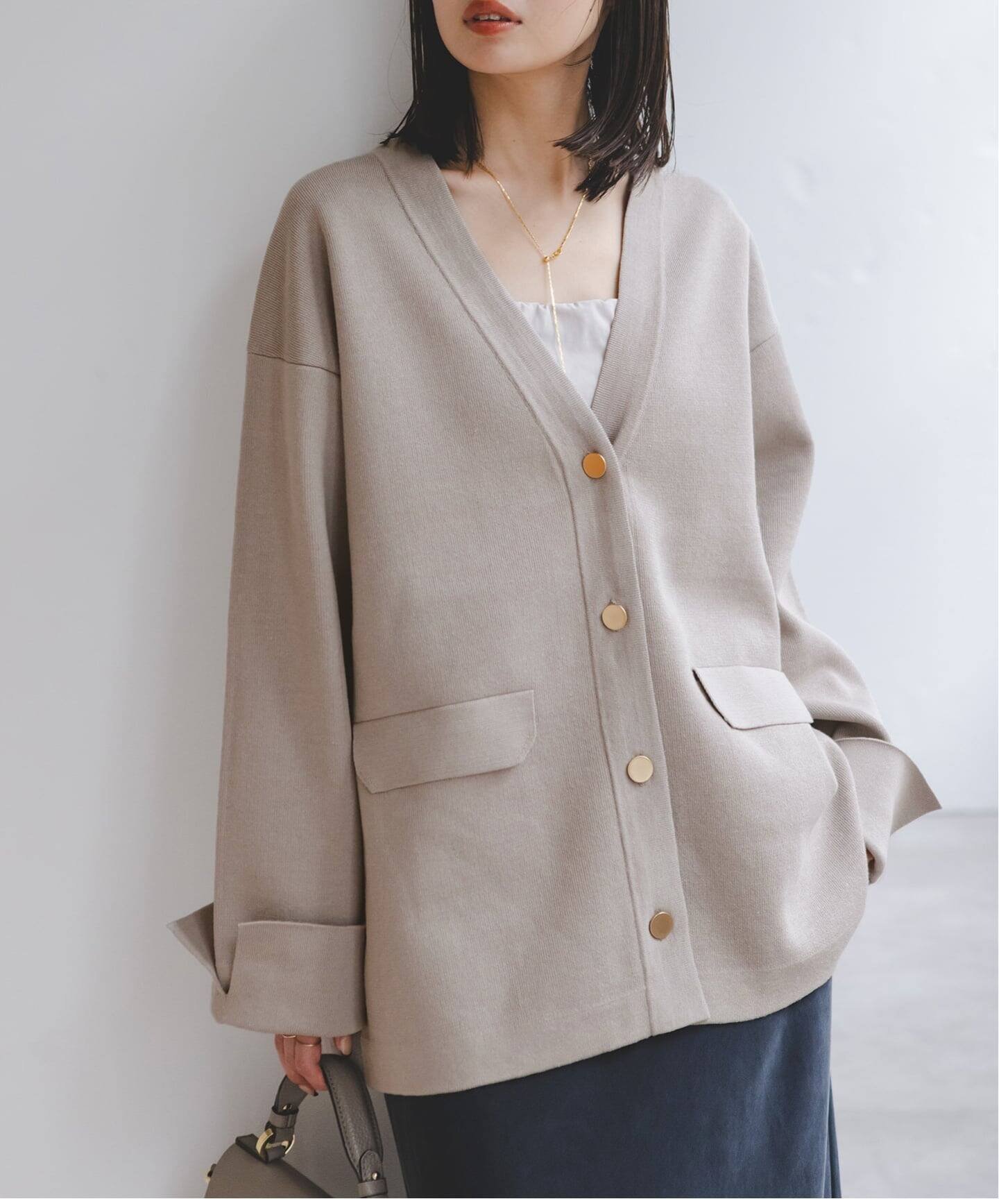 【ノーブル / スピック&スパン/NOBLE / Spick & Span】の《WEB限定追加》接結ジャケットライクカーディガン インテリア・キッズ・メンズ・レディースファッション・服の通販 founy(ファニー) 　ファッション　Fashion　レディースファッション　Fashion for Women　おすすめ　Recommended / Our Picks　カーディガン　Cardigan, Knitwear　ジャケット　Jacket, Outerwear　スリット　Slit, Slit Detail　ポケット　Pocket, Pocket Detail　冬　Winter / This Winter　春　Spring　グレーB|ID: prp329100004858841 ipo3291000000036071899