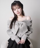 【リップサービス/LIP SERVICE】のLIP SERVICE/リボンオフショルロングスリーブトップス 人気、トレンドファッション・服の通販 founy(ファニー) ファッション Fashion レディースファッション Fashion for Women トップス・カットソー Cut & Sew Tops ガーリー Girly, Feminine Style シャーリング Shirring, Ruched ダウン Down, Puffer チェック Check, Plaid, Tartan ツイード Twill, Twill Weave デニム Denim, Jeans Material トレンド Trend, Trending Now バルーン Balloon, Balloon Silhouette フェミニン Feminine, Girly フォルム Silhouette, Form ボトム Bottoms, Lower Wear リボン Ribbon, Bow ワイド Wide, Wide Fit 冬 Winter / This Winter おすすめ Recommended / Our Picks thumbnail グレー|ID: prp329100004858848 ipo3291000000036268606
