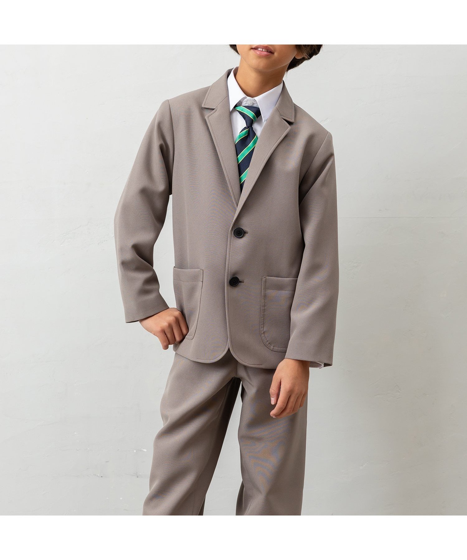 【パクシル/PAQXIL / KIDS】の【4点セットスーツ】ジャケット+パンツ+シャツ+ネクタイ インテリア・キッズ・メンズ・レディースファッション・服の通販 founy(ファニー) 　ファッション　Fashion　キッズファッション　Fashion for Kids　ボトムス　Bottoms　ジャケット　Jacket, Outerwear　スーツ　Suit, Formalwear　チェック　Check, Plaid, Tartan　バランス　Balance, Style Balance　パッチ　Patch, Appliqué　フォーマル　Formal, Dressy　ポケット　Pocket, Pocket Detail　セレモニー　Ceremony　入学式　Entrance Ceremony　卒業式　Graduation Ceremony　ベージュ|ID: prp329100004860441 ipo3291000000035993515
