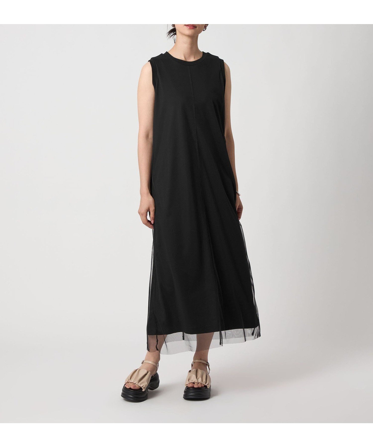 【ユナイテッドアローズ/UNITED ARROWS】のチュール*カット レイヤードワンピース A DAY IN THE LIFE インテリア・キッズ・メンズ・レディースファッション・服の通販 founy(ファニー) ファッション Fashion レディースファッション Fashion for Women ワンピース Dresses カットソー Cut and Sewn Top シアー Sheer, See-Through シューズ Shoes, Footwear シンプル Simple, Minimal スニーカー Sneakers, Trainers チュール Tulip, Tulip Motif バレエ Ballet, Ballet Style アウトレット Outlet / Clearance 夏 Summer BLACK|ID: prp329100004860554 ipo3291000000036213498