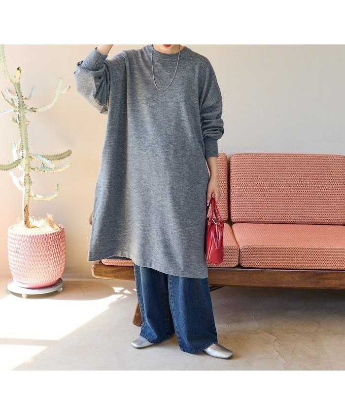 【フリークスストア/FREAK'S STORE】のニット ミニ ワンピース【限定展開】 25AW インテリア・キッズ・メンズ・レディースファッション・服の通販 founy(ファニー) 　ファッション　Fashion　レディースファッション　Fashion for Women　ワンピース　Dresses　2025年　2025　2025-2026秋冬・A/W　Autumn/Winter 2025–26 AW25–26　冬　Winter / This Winter　ショルダー　Shoulder, Shoulder Strap　シンプル　Simple, Minimal　スリーブ　Sleeve, Long Sleeve / Short Sleeve　チュニック　Tunic, Long Top　トレンド　Trend, Trending Now　ドロップ　Drop Shoulder, Dropped Style　ビッグ　Big, Oversized　ボトム　Bottoms, Lower Wear　レギンス　Leggings, Stretch Pants　人気　Popular, Best Seller　定番　Standard, Basic Item　A/W・秋冬　Autumn/Winter　グレー|ID: prp329100004860596 ipo3291000000036213318