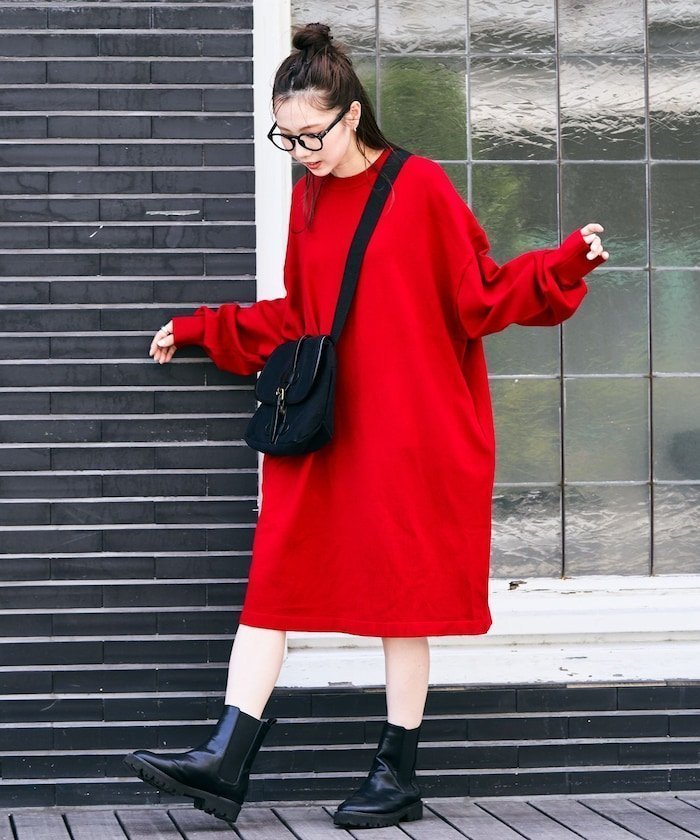 【フリークスストア/FREAK'S STORE】のニット ミニ ワンピース【限定展開】 25AW インテリア・キッズ・メンズ・レディースファッション・服の通販 founy(ファニー) 　ファッション　Fashion　レディースファッション　Fashion for Women　ワンピース　Dresses　2025年　2025　2025-2026秋冬・A/W　Autumn/Winter 2025–26 AW25–26　冬　Winter / This Winter　ショルダー　Shoulder, Shoulder Strap　シンプル　Simple, Minimal　スリーブ　Sleeve, Long Sleeve / Short Sleeve　チュニック　Tunic, Long Top　トレンド　Trend, Trending Now　ドロップ　Drop Shoulder, Dropped Style　ビッグ　Big, Oversized　ボトム　Bottoms, Lower Wear　レギンス　Leggings, Stretch Pants　人気　Popular, Best Seller　定番　Standard, Basic Item　A/W・秋冬　Autumn/Winter　レッド|ID: prp329100004860596 ipo3291000000036213323