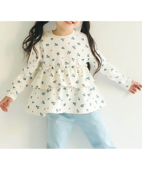 【エフオー オンラインストア/F.O.Online Store / KIDS】の袖リボンティアードペプラムトップス 人気、トレンドファッション・服の通販 founy(ファニー) ファッション Fashion キッズファッション Fashion for Kids トップス・カットソー Cut & Sew Tops おすすめ Recommended / Our Picks ティアード Tiered, Tiered Style ドット Polka Dot, Dot Pattern プリント Print, Printed Pattern ペプラム Peplum, Flared Hem リボン Ribbon, Bow 春 Spring 長袖 Long Sleeve, Full Sleeve |ID:prp329100004861184