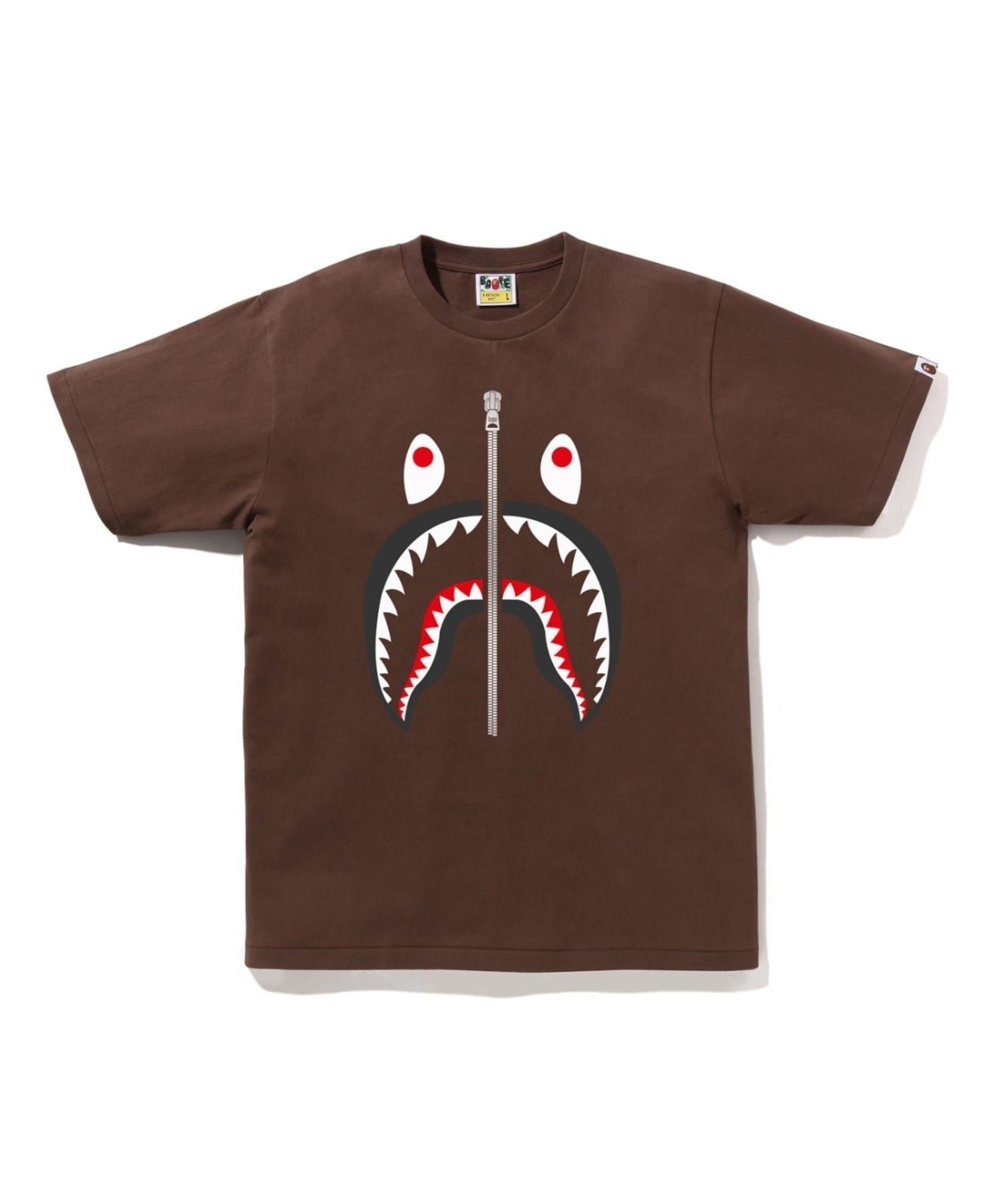 【ア ベイシング エイプ/A BATHING APE】のSHARK TEE インテリア・キッズ・メンズ・レディースファッション・服の通販 founy(ファニー) 　ファッション　Fashion　レディースファッション　Fashion for Women　インナー　Innerwear　ショート　Short, Short Length　スリーブ　Sleeve, Long Sleeve / Short Sleeve　フロント　Front, Front Design　プリント　Print, Printed Pattern　モチーフ　Motif, Design Theme　ラバー　Rubber, Rubber Sole　BROWN|ID: prp329100004861200 ipo3291000000036010587