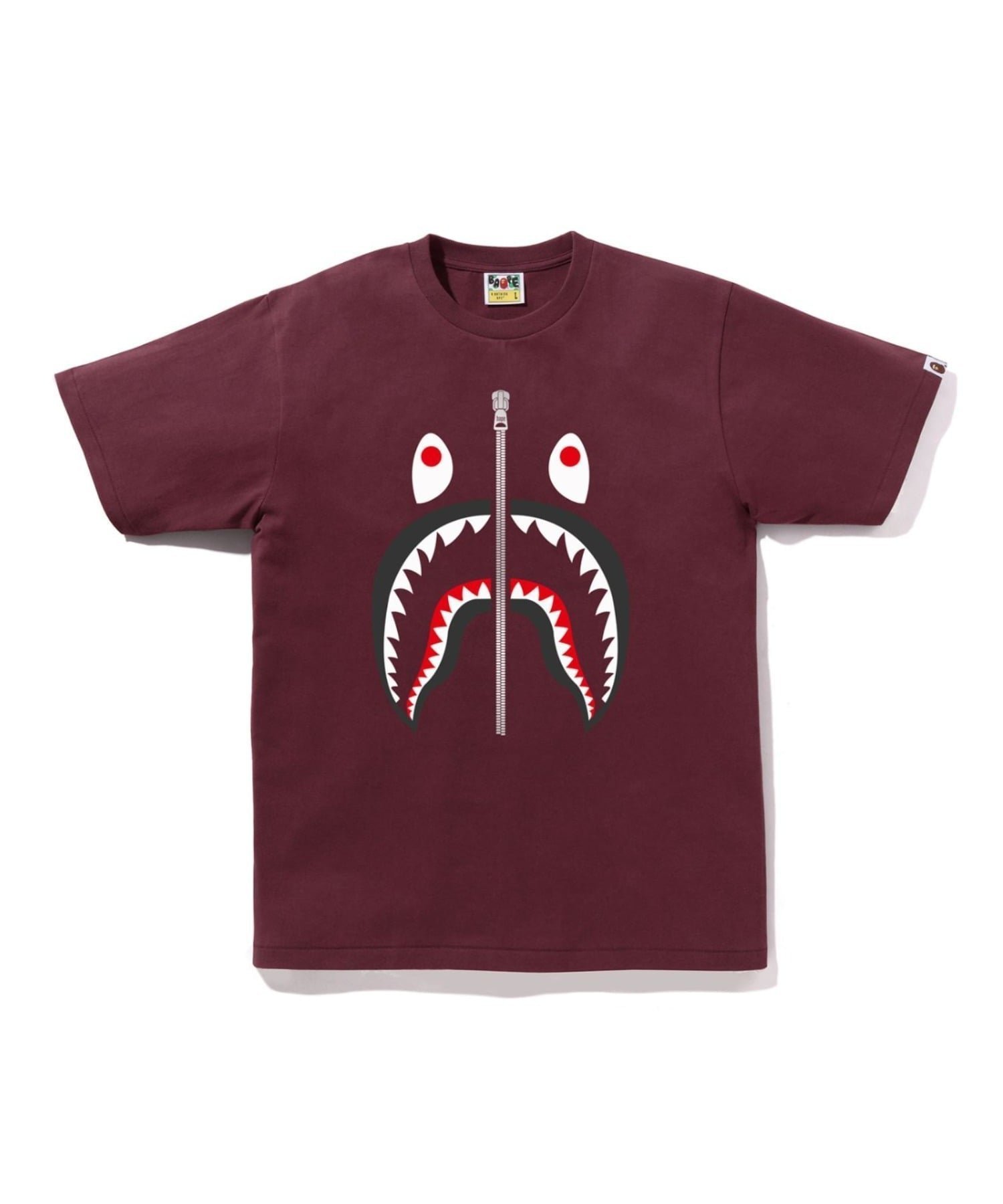 【ア ベイシング エイプ/A BATHING APE】のSHARK TEE インテリア・キッズ・メンズ・レディースファッション・服の通販 founy(ファニー) 　ファッション　Fashion　レディースファッション　Fashion for Women　インナー　Innerwear　ショート　Short, Short Length　スリーブ　Sleeve, Long Sleeve / Short Sleeve　フロント　Front, Front Design　プリント　Print, Printed Pattern　モチーフ　Motif, Design Theme　ラバー　Rubber, Rubber Sole　BURGUNDY|ID: prp329100004861200 ipo3291000000036010589