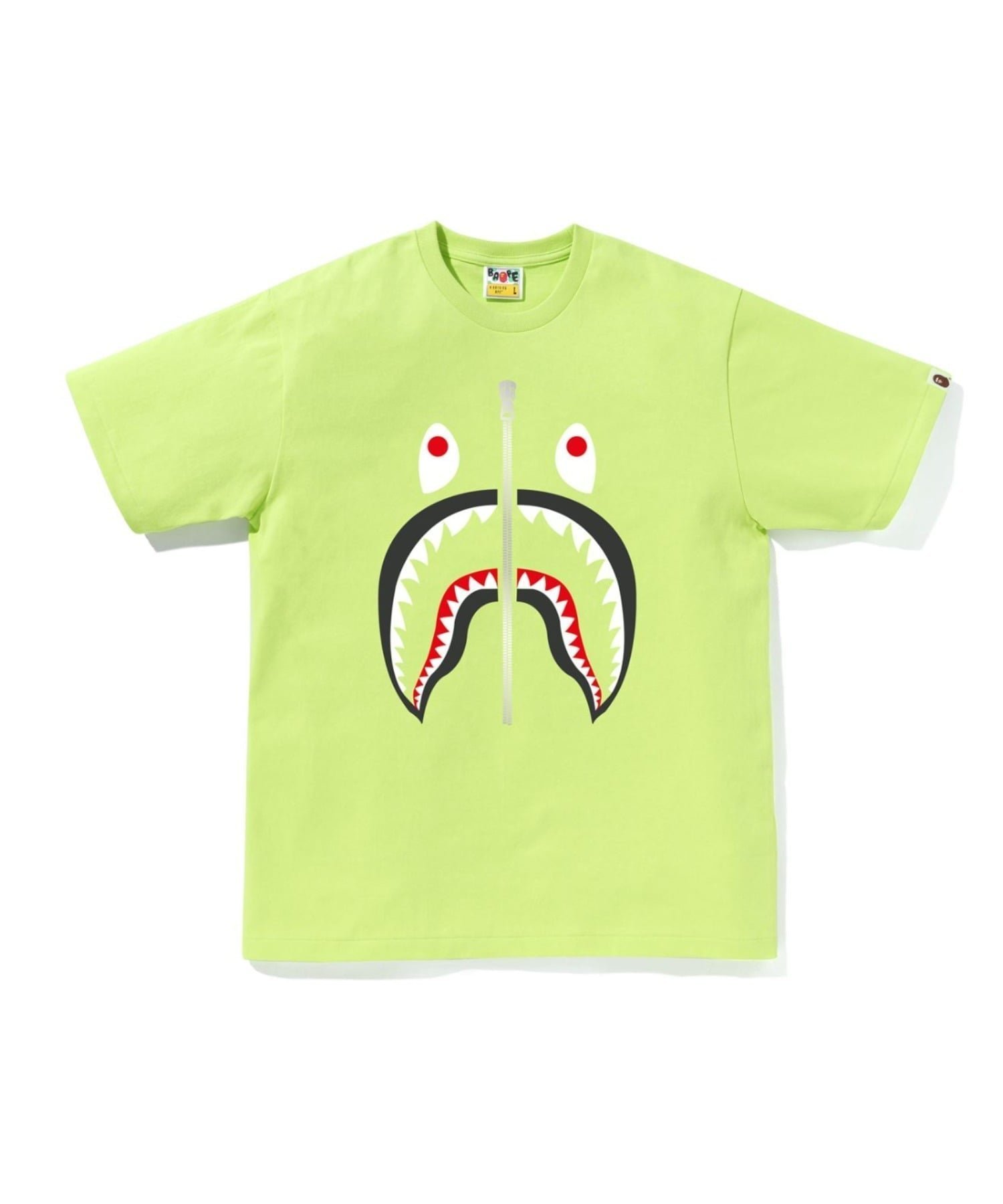 【ア ベイシング エイプ/A BATHING APE】のSHARK TEE インテリア・キッズ・メンズ・レディースファッション・服の通販 founy(ファニー) 　ファッション　Fashion　レディースファッション　Fashion for Women　インナー　Innerwear　ショート　Short, Short Length　スリーブ　Sleeve, Long Sleeve / Short Sleeve　フロント　Front, Front Design　プリント　Print, Printed Pattern　モチーフ　Motif, Design Theme　ラバー　Rubber, Rubber Sole　LIGHT GREEN|ID: prp329100004861200 ipo3291000000036010594