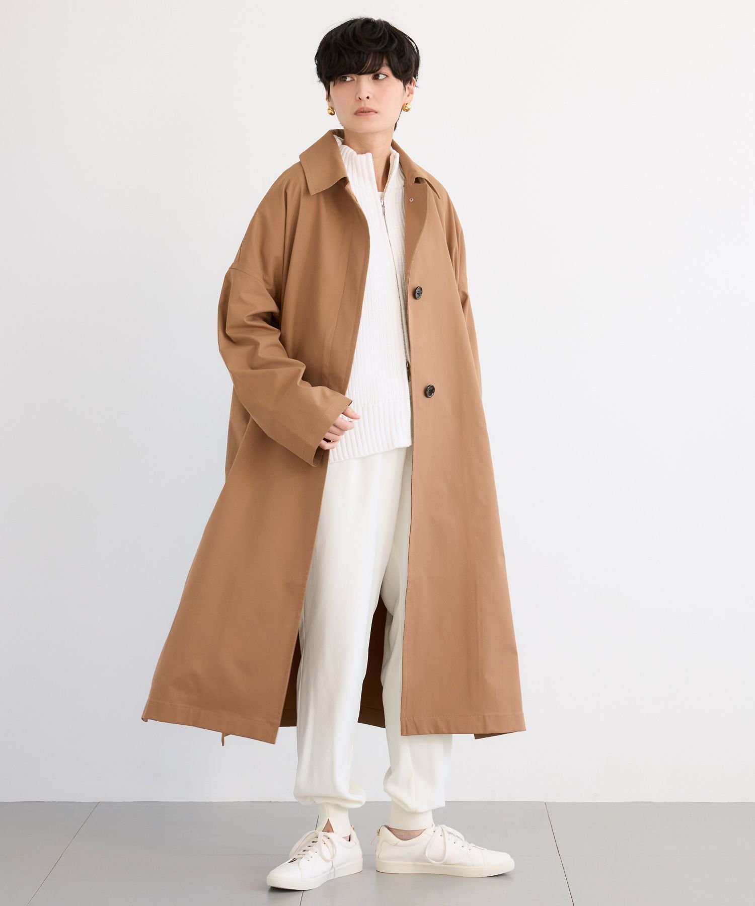 【バンヤードストーム/BARNYARDSTORM】のステンカラーテントコート【撥水】【JAPAN FABRIC】 インテリア・キッズ・メンズ・レディースファッション・服の通販 founy(ファニー) 　ファッション　Fashion　レディースファッション　Fashion for Women　アウター　Coat / Outerwear Collection　コート・ロングコート・ピーコート　Long Coats, Peacoats & More　スニーカー　Sneakers, Trainers　スポーティ　Sporty, Casual Athletic　スリット　Slit, Slit Detail　デニム　Denim, Jeans Material　エレガント 上品　Elegant　キャメル54|ID: prp329100004861222 ipo3291000000036011355