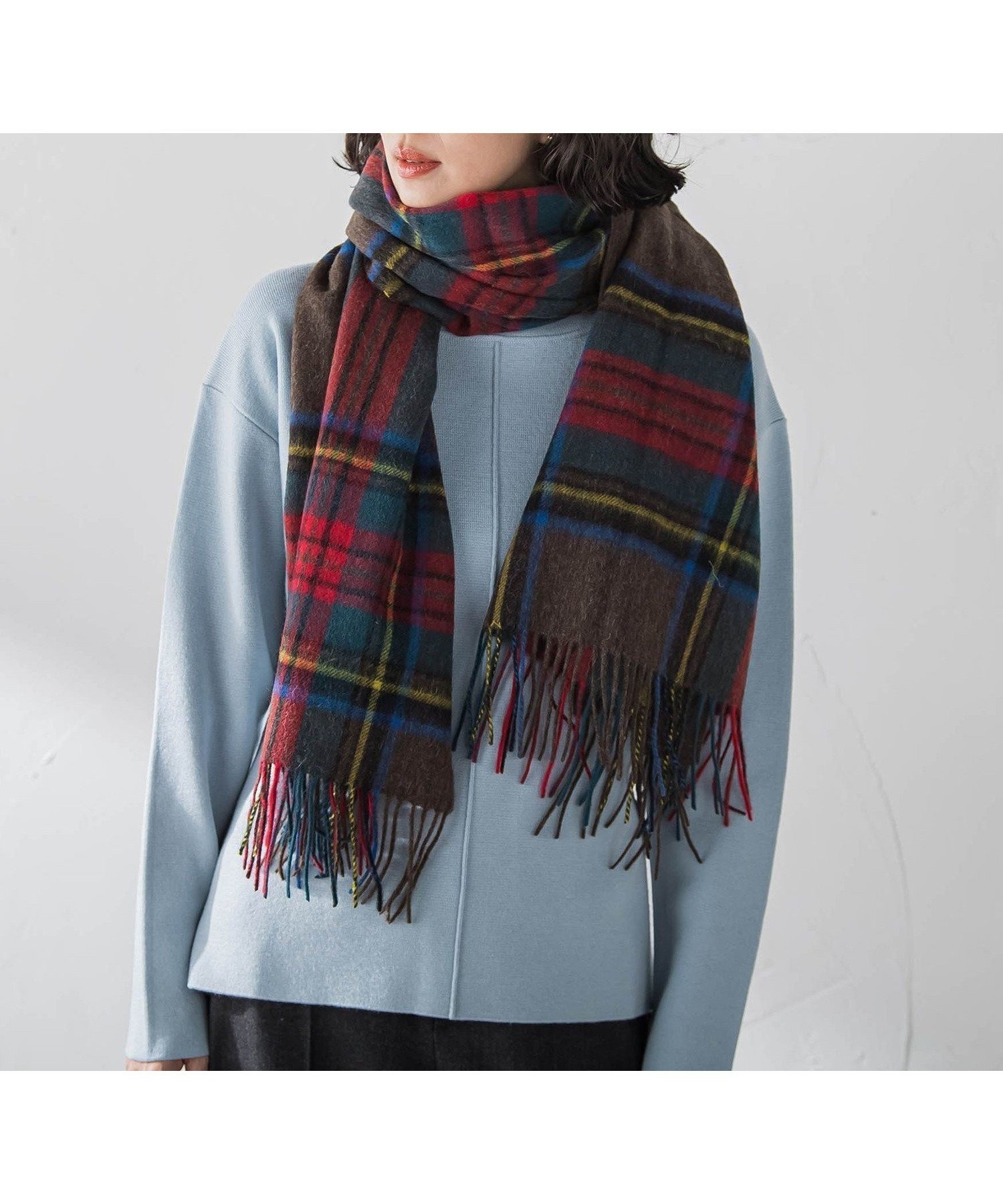 【ラ エフ/Laf…】のチェックマフラー インテリア・キッズ・メンズ・レディースファッション・服の通販 founy(ファニー) 　ファッション　Fashion　レディースファッション　Fashion for Women　マフラー・スヌード / 冬小物の定番　Scarves & Mufflers　おすすめ　Recommended / Our Picks　チェック　Check, Plaid, Tartan　マフラー　Scarf, Muffler　冬　Winter / This Winter　A/W・秋冬　Autumn/Winter　ブラウン系その他|ID: prp329100004861333 ipo3291000000036015047