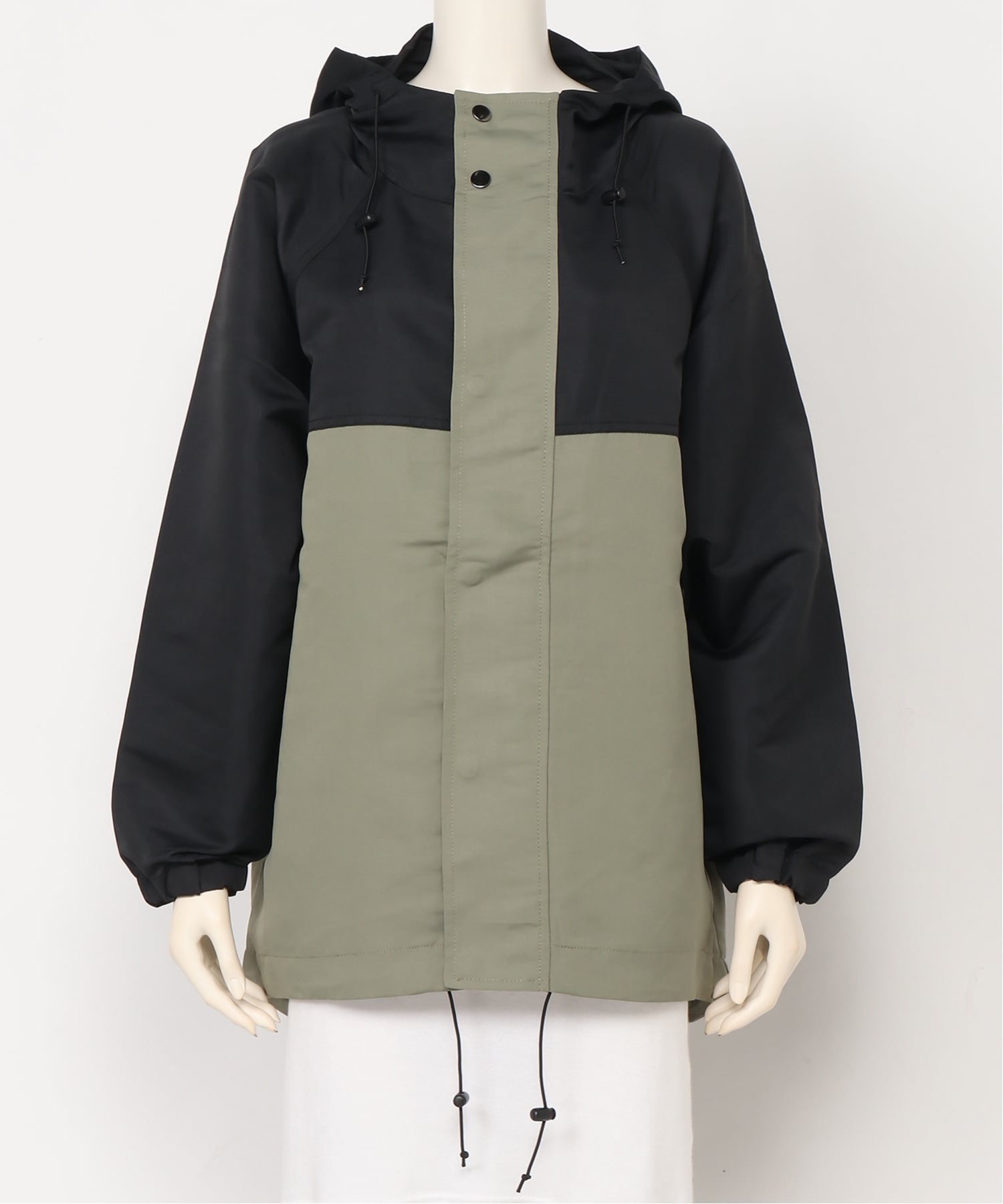 【リラクロ/relaclo】のmitis/撥水加工マウンテンパーカー インテリア・キッズ・メンズ・レディースファッション・服の通販 founy(ファニー) 　ファッション　Fashion　レディースファッション　Fashion for Women　トップス・カットソー　Cut & Sew Tops　レディースパーカー・カジュアルフーディー　Casual Hoodies & Sweatshirts　ギャザー　Gathered, Ruffled　スリーブ　Sleeve, Long Sleeve / Short Sleeve　パーカー　Hoodie, Parka　プレーン　Plain, Simple　ボトム　Bottoms, Lower Wear　ミドル　Middle Length, Mid Height　ブラック×カーキ|ID: prp329100004861575 ipo3291000000036036822